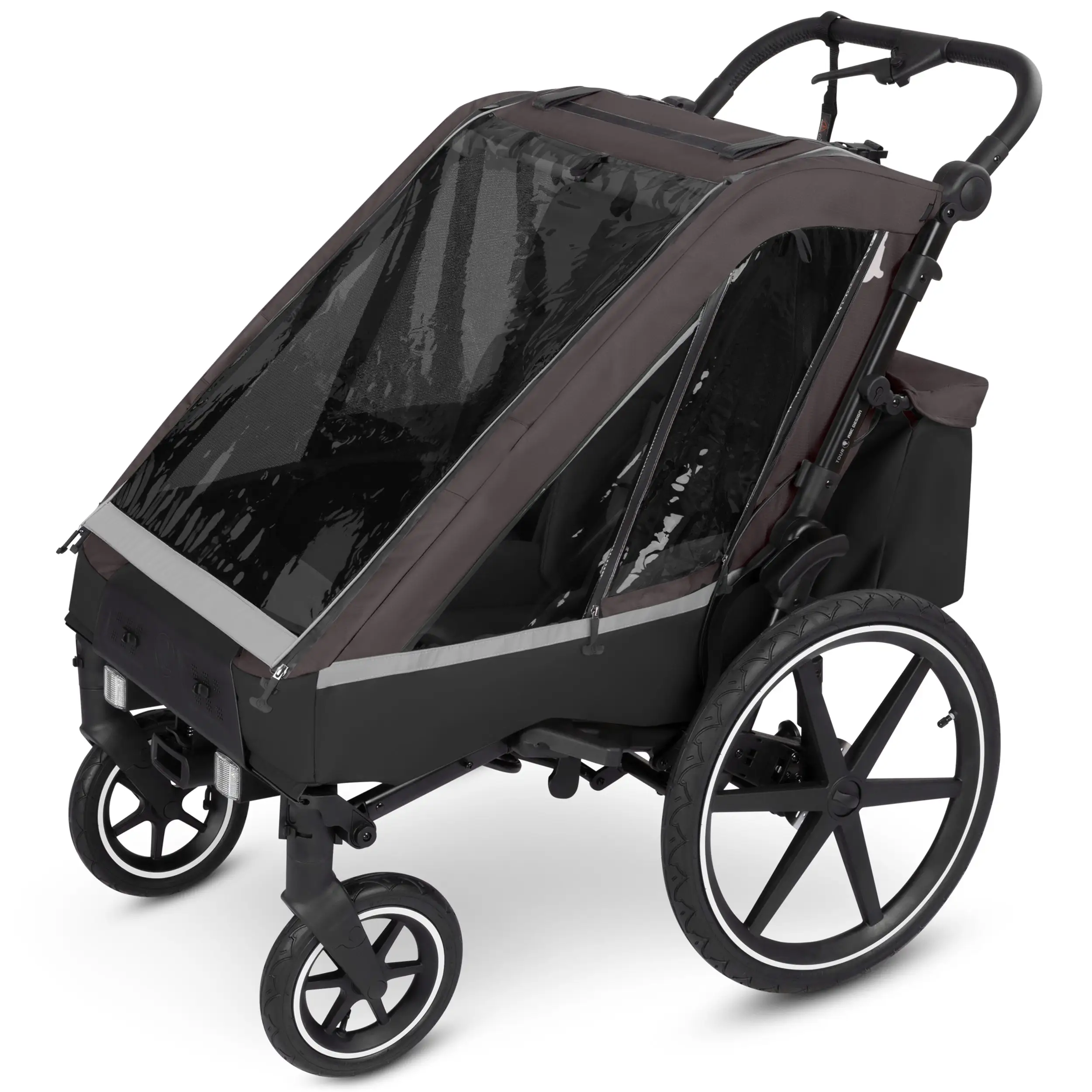 Fahrradanhänger Tour 2 mit 2 Komfortsitzen & Lufträdern - Falcon