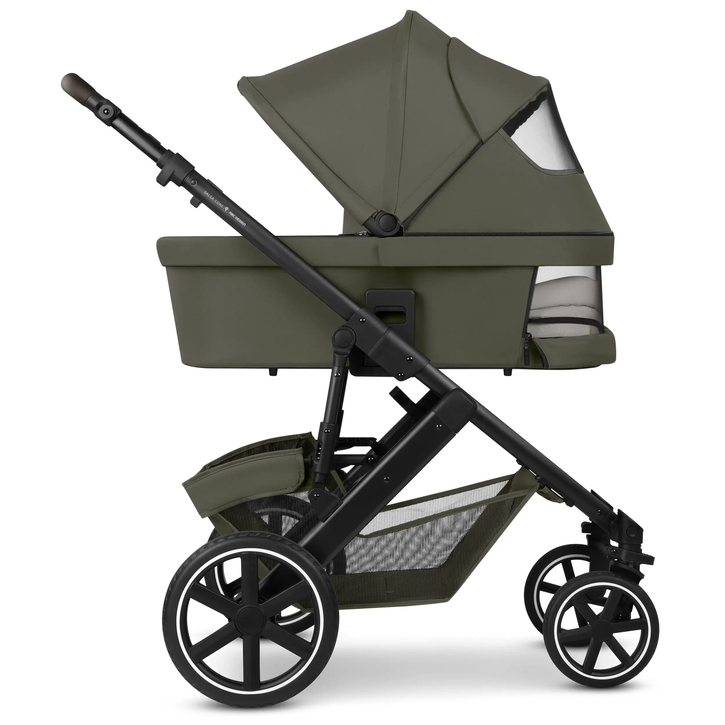 3in1 Kinderwagen-Set Salsa Core inkl. Babyschale Calla mit Liegefunktion - Olive