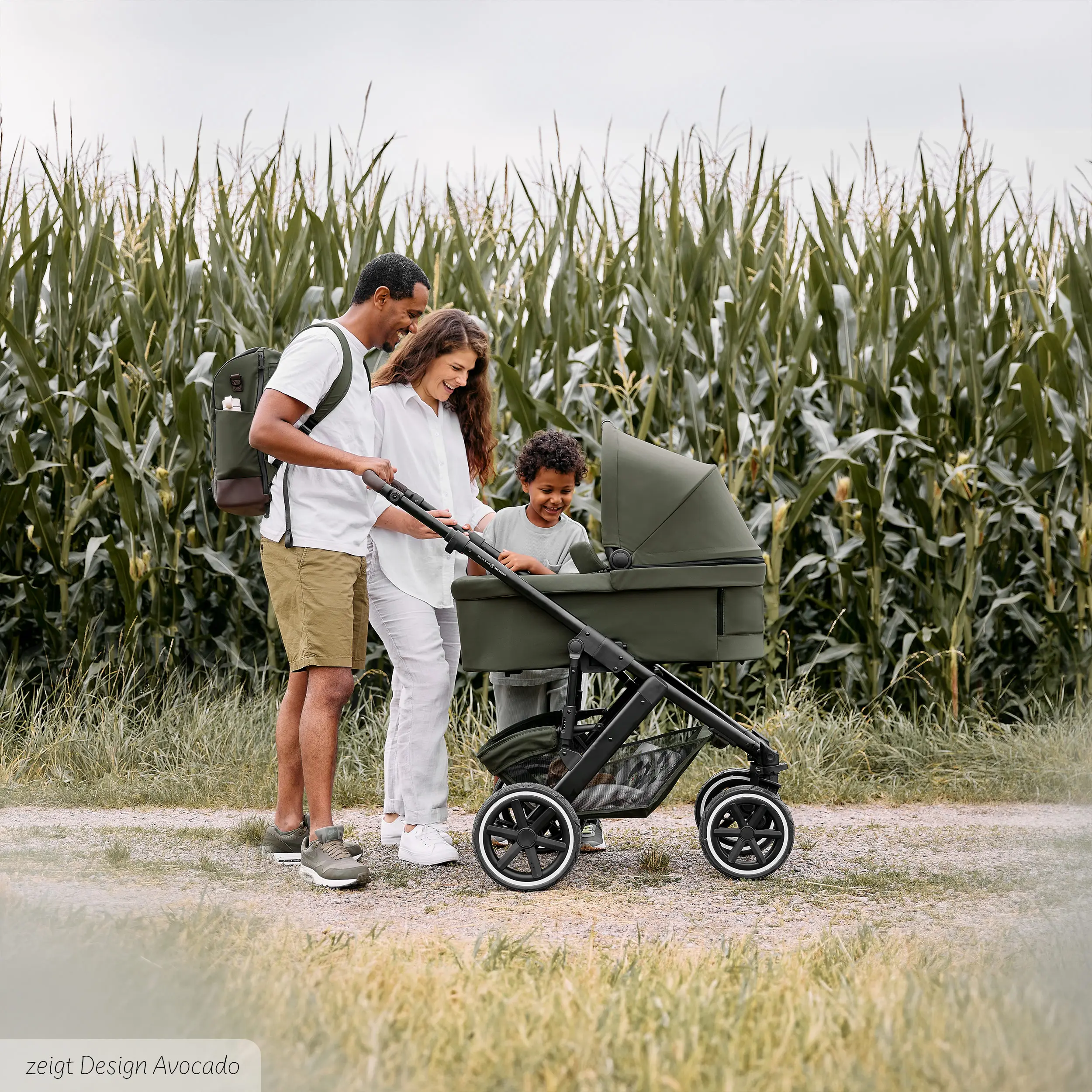 Kombi-Kinderwagen Salsa 5 Air inkl. Wickeltasche, Sonnenschirm, Regenschutz, Becherhalter - Coal
