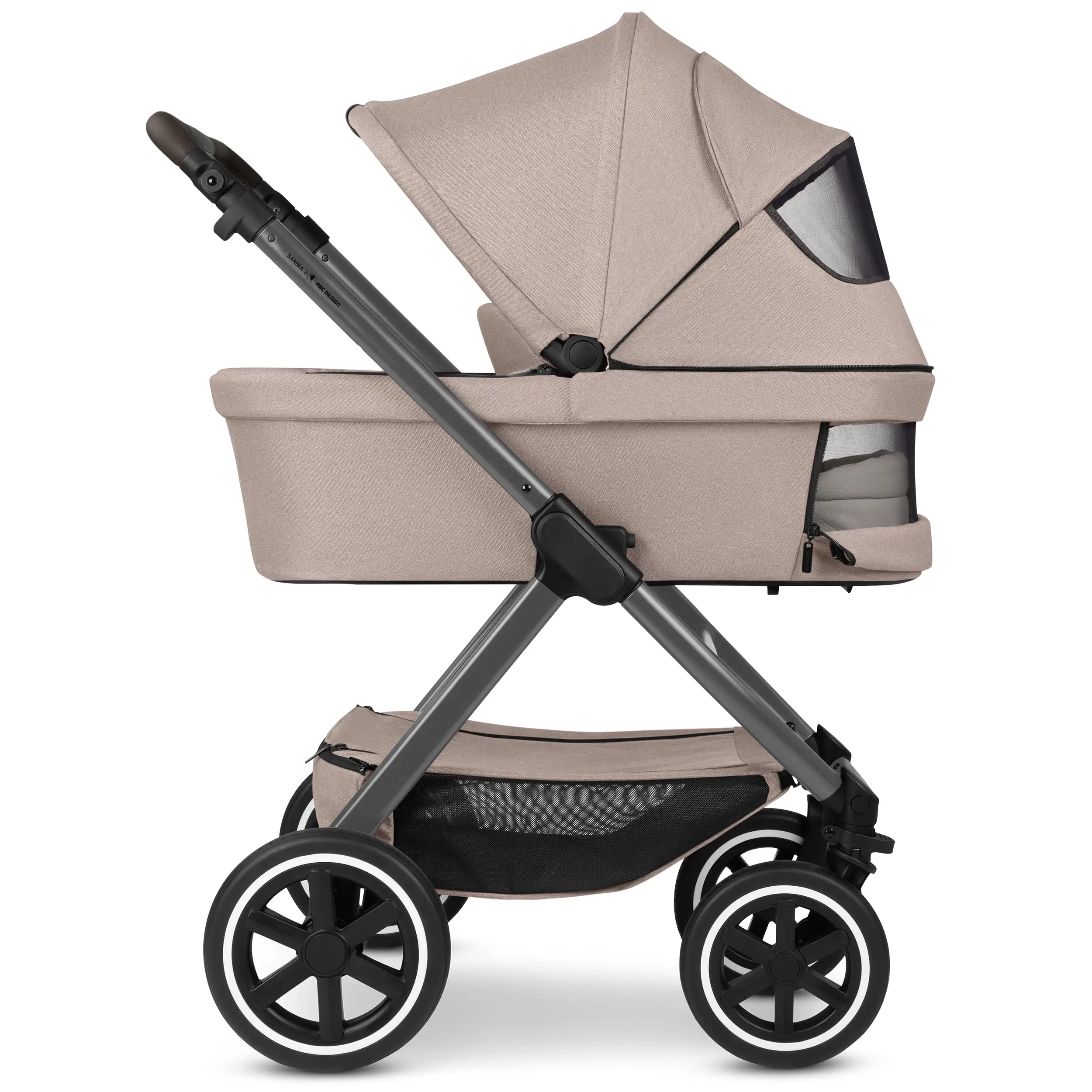 4in1-Kinderwagen-Set Samba 2 inkl. Babyschale Calla mit Liegefunktion - Camel
