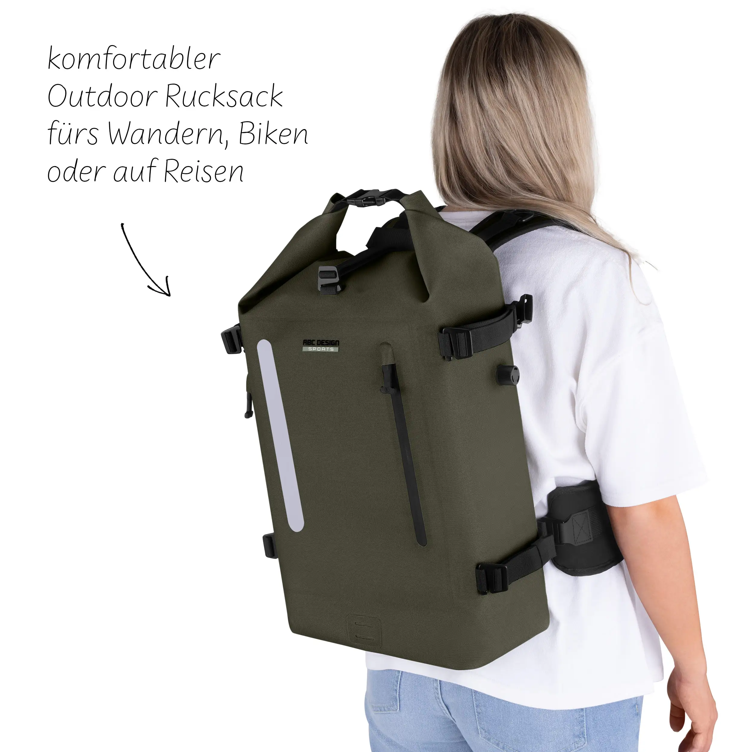 Outdoor-Rucksack Solothurn 22L für Alltag & Abenteuer - Avocado