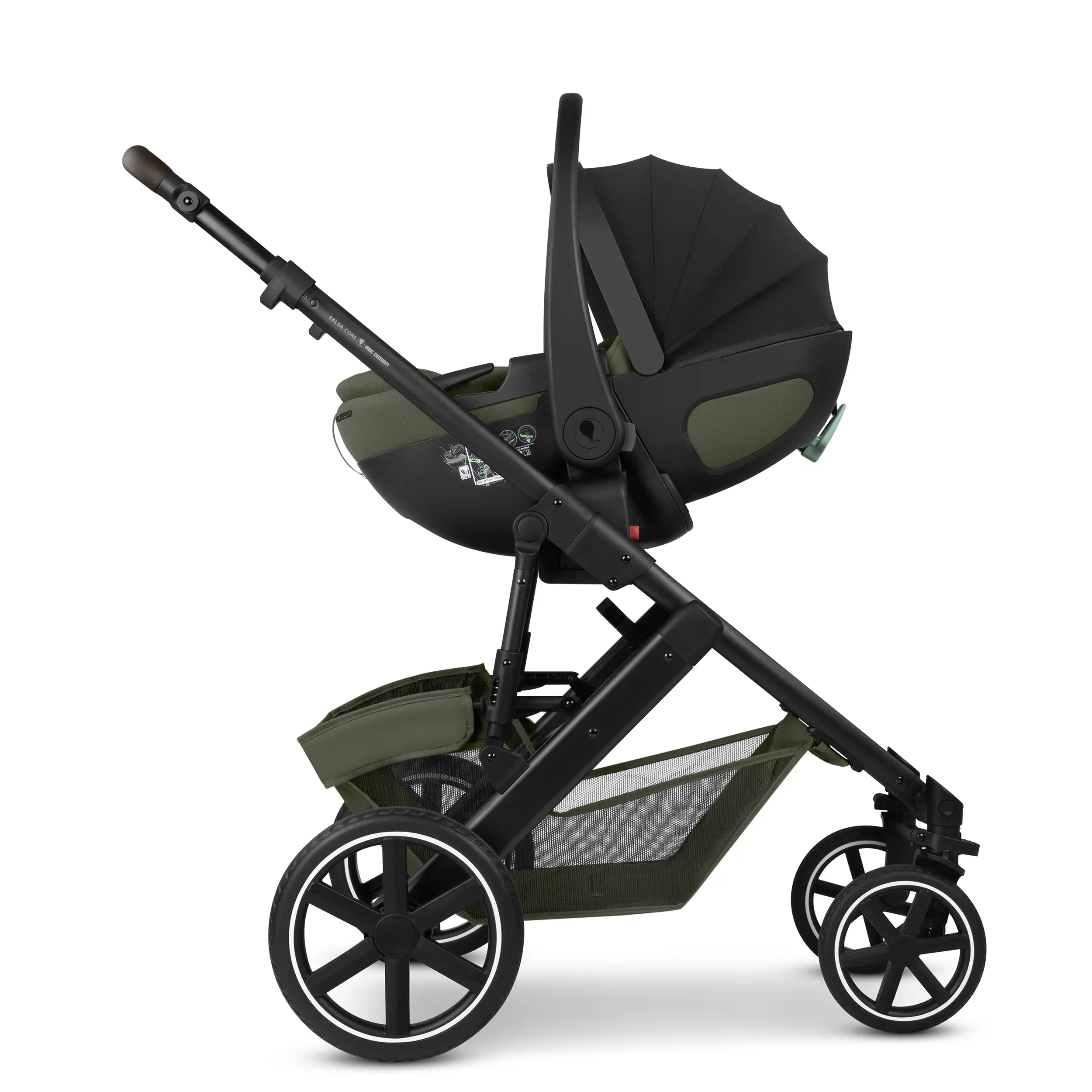 3in1 Stroller Set Salsa Core incl. infant car seat Calla with Reclining Function - Olive