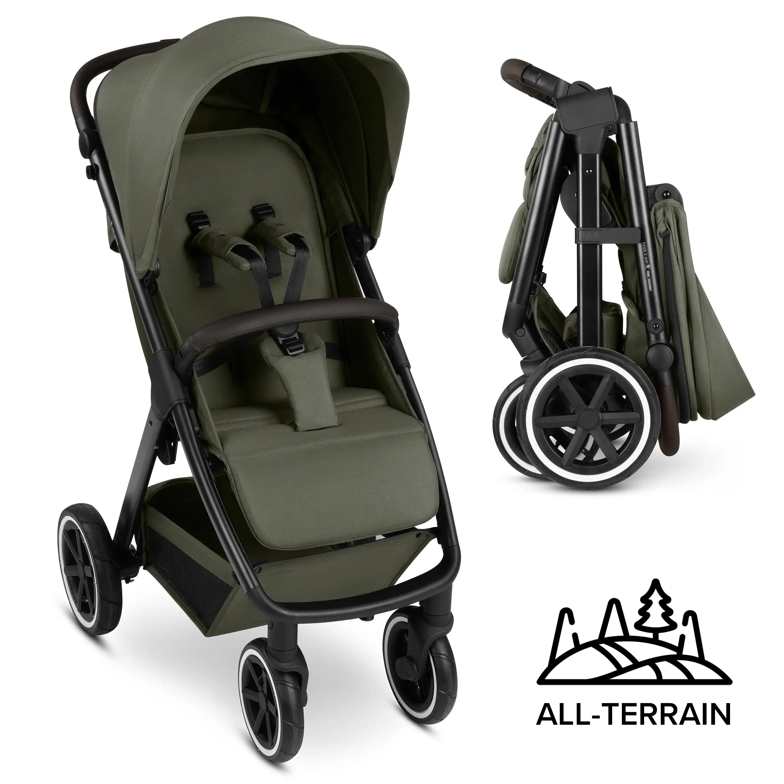 Stroller Avus 2 Air | With Air Tires - Avocado Stroller Avus 2 Air | With Air Tires - Avocado