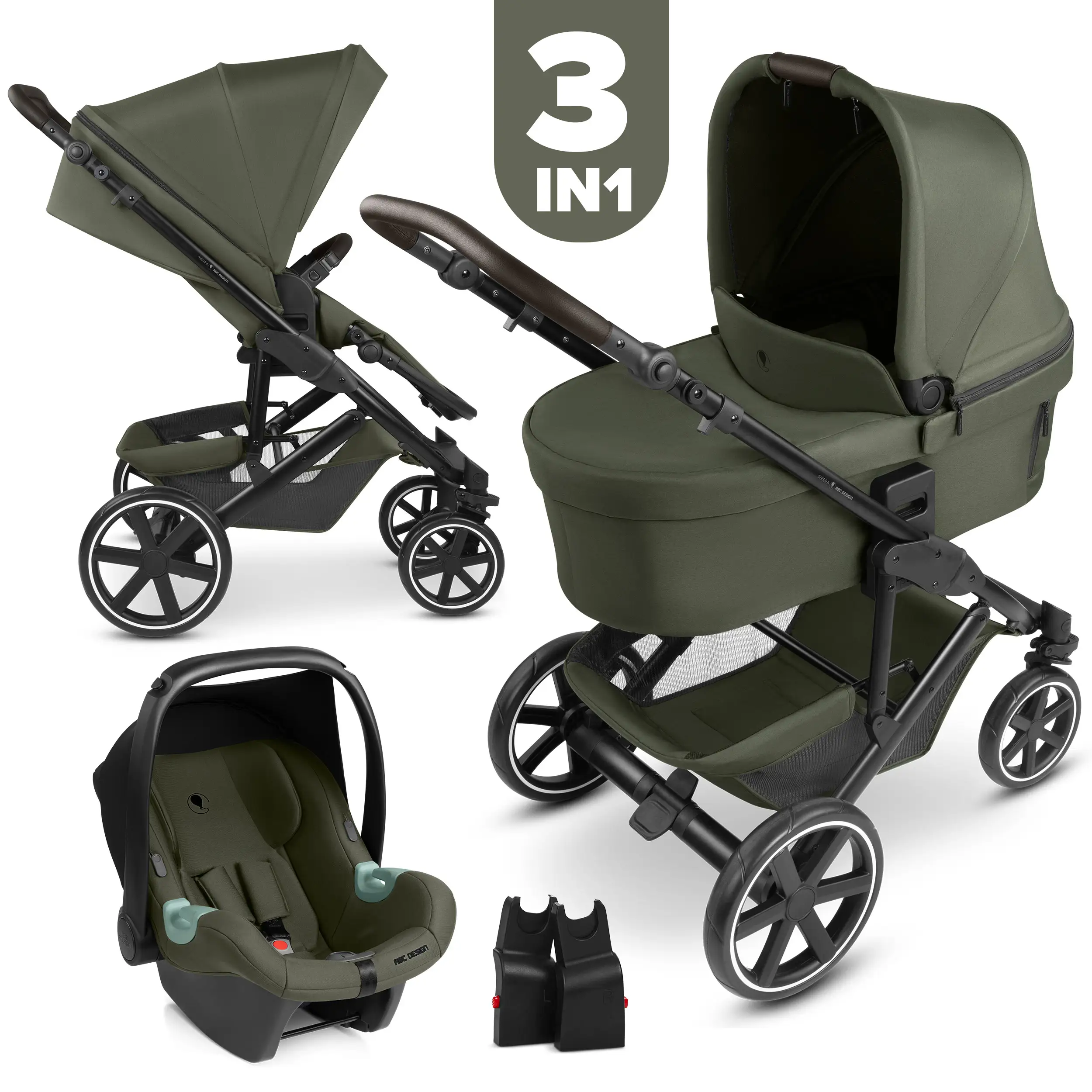 3in1-Kinderwagen-Set Sierra - Pea
