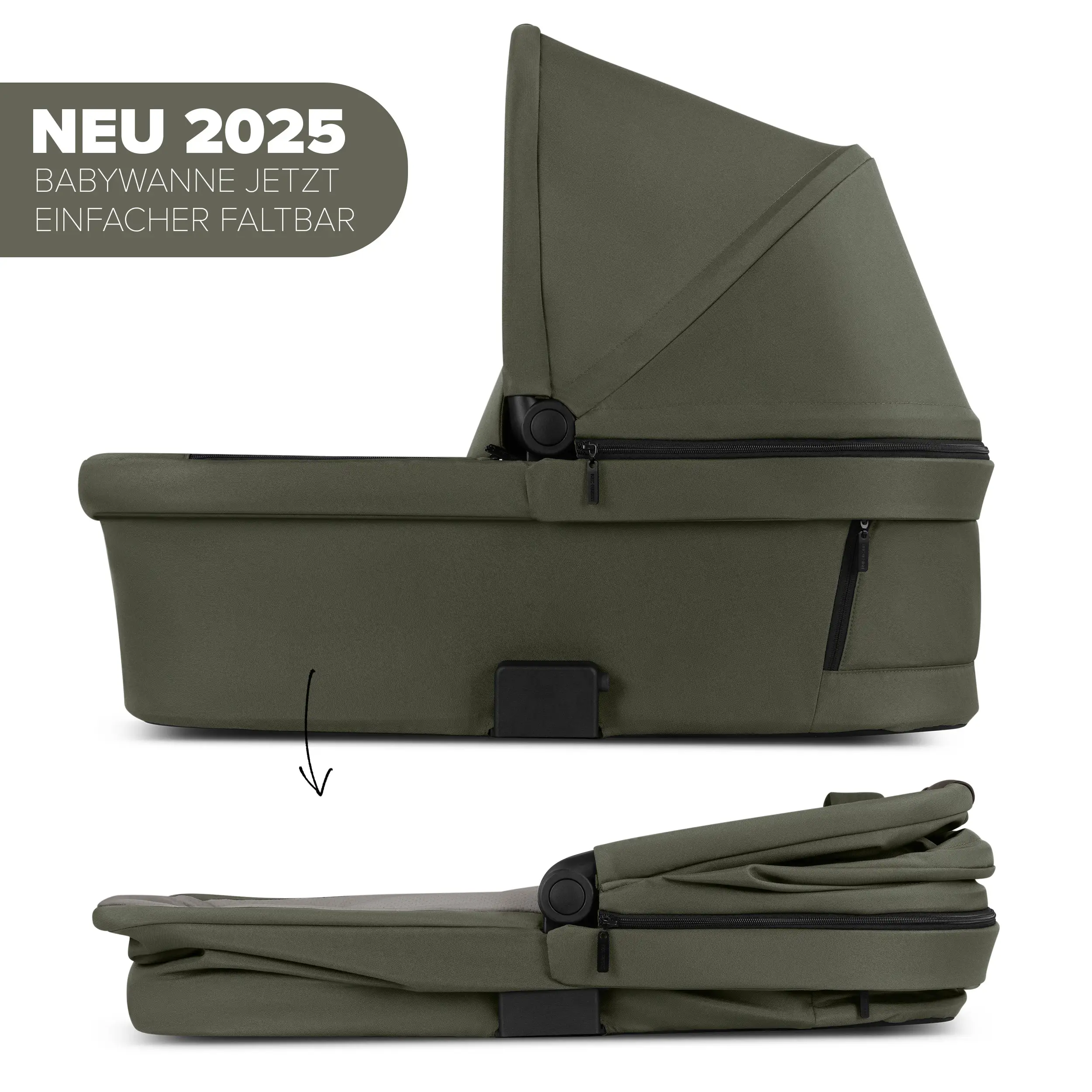 3in1-Kinderwagen-Set Samba 2 inkl. Babyschale Calla mit Liegefunktion - Avocado