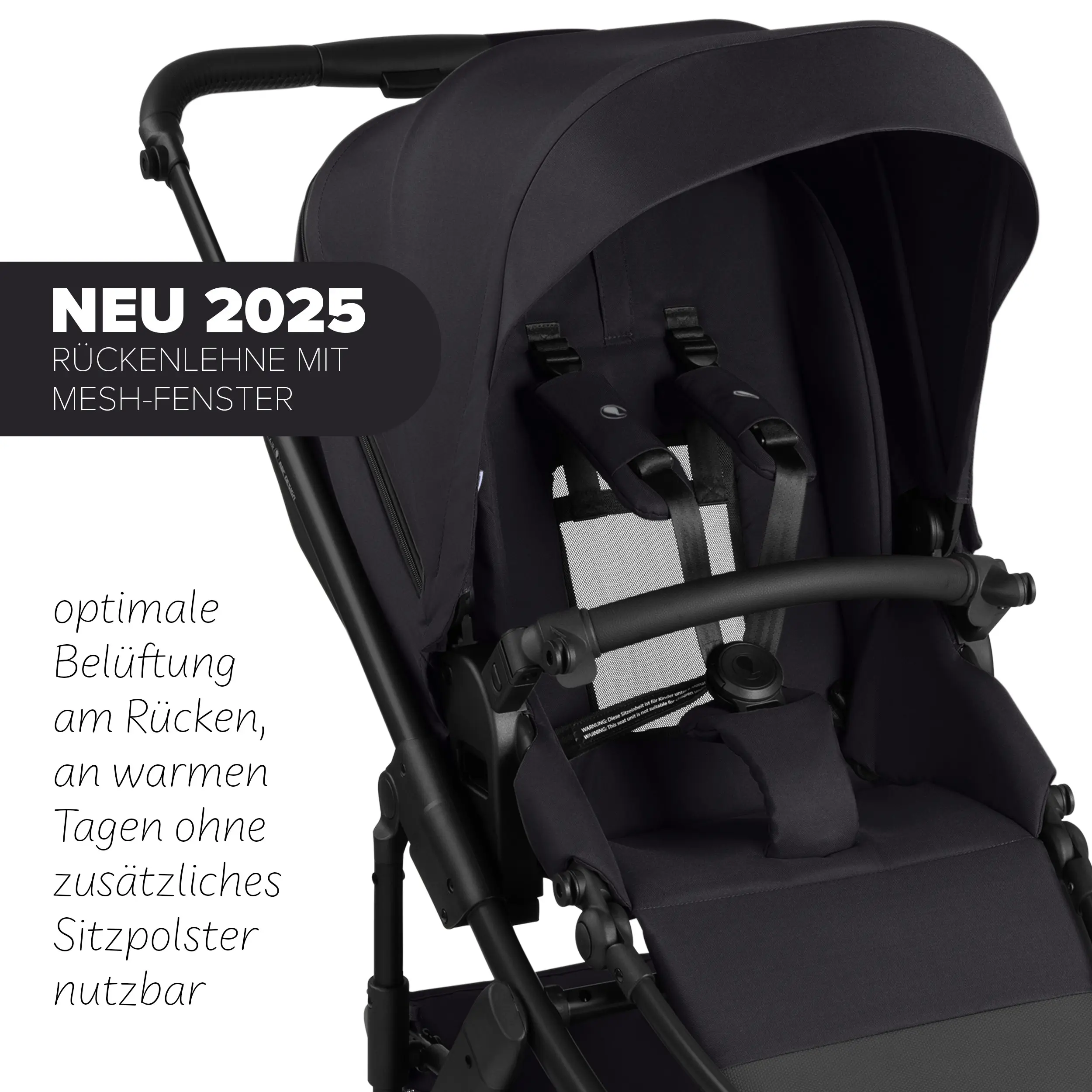 Kombi-Kinderwagen Salsa 5 Air inkl. Wickeltasche, Sonnenschirm, Regenschutz, Becherhalter - Coal