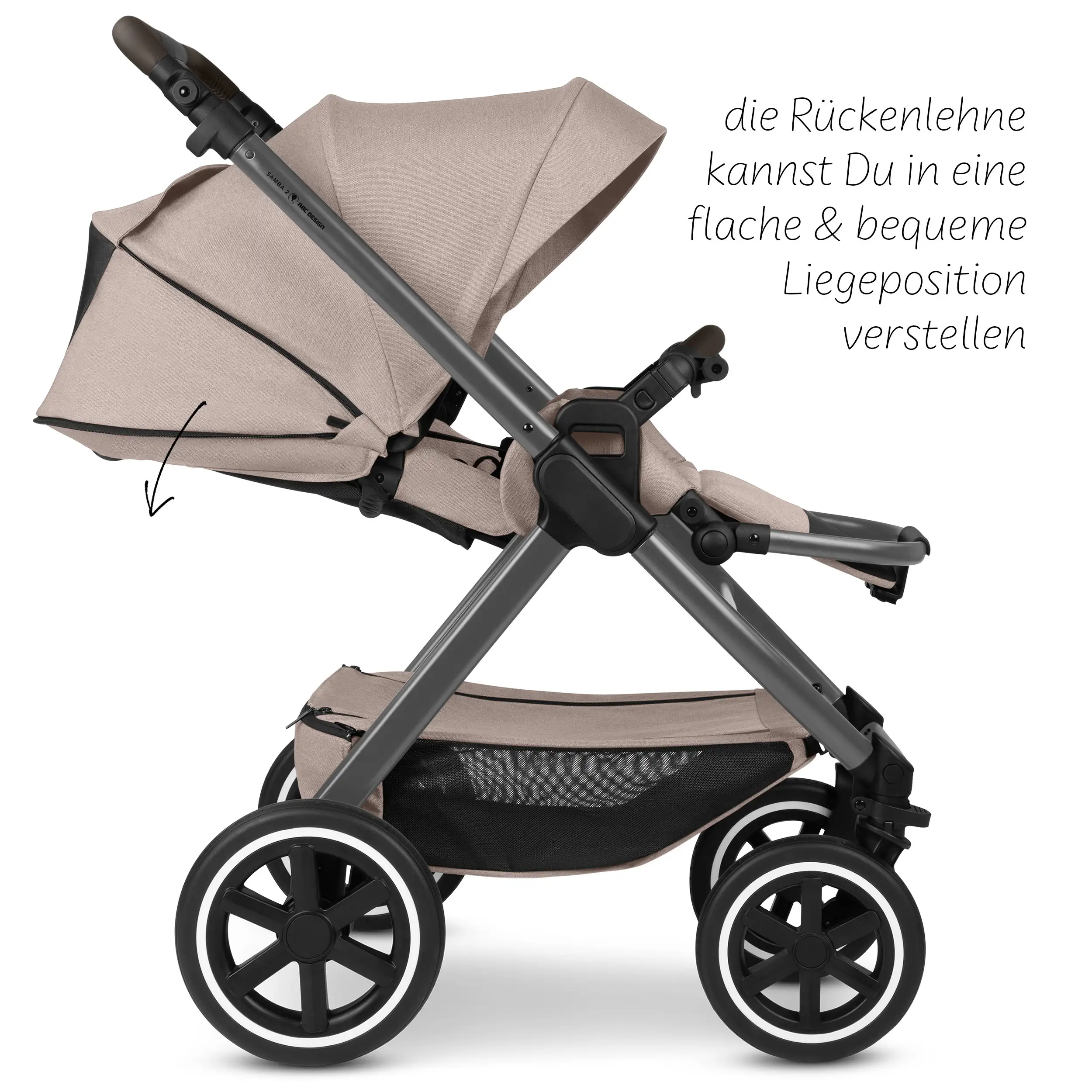 4in1-Kinderwagen-Set Samba 2 inkl. Babyschale Calla mit Liegefunktion - Camel