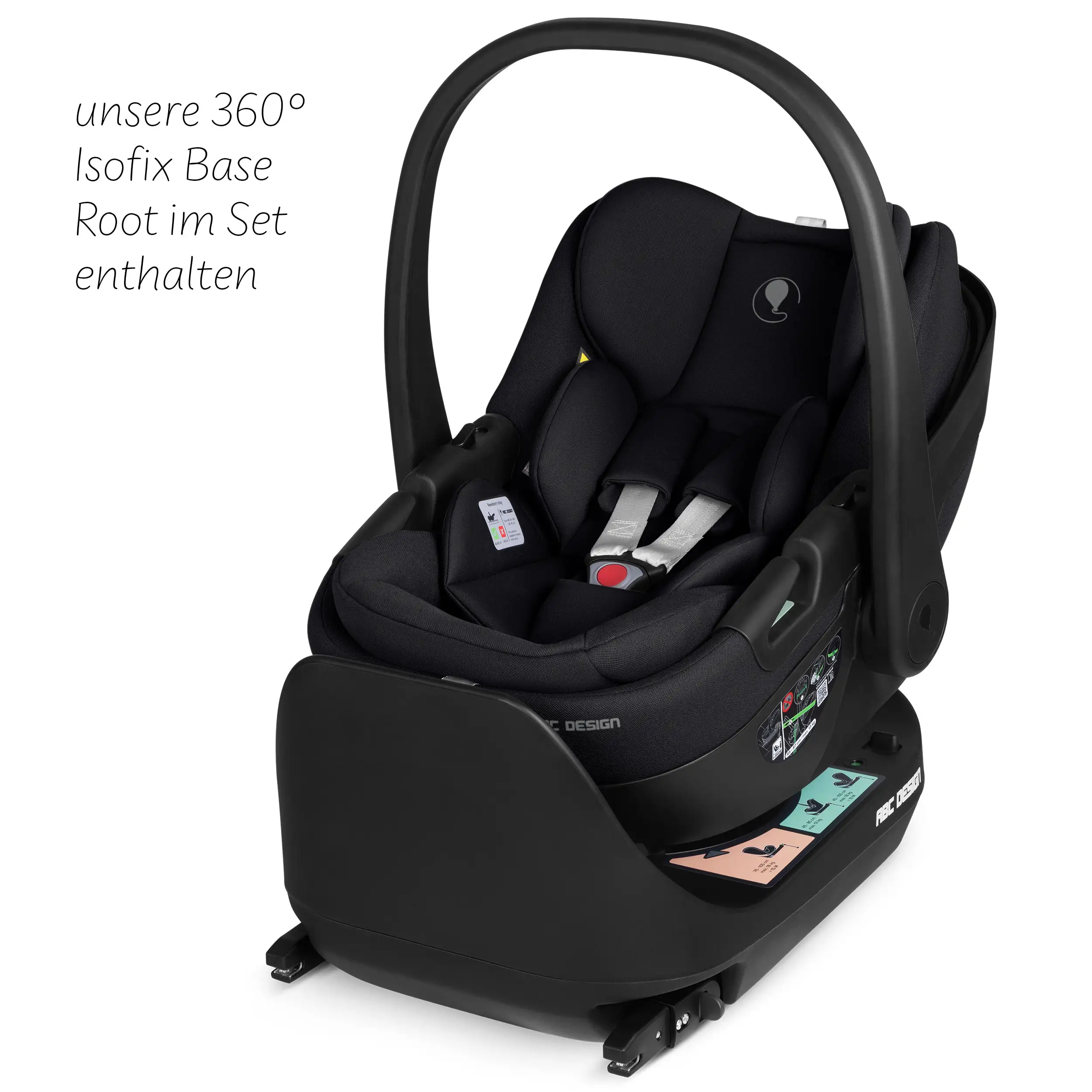 4in1 Kinderwagen-Set Salsa Core inkl. Babyschale Calla mit Liegefunktion & Isofix Base Root - Ink
