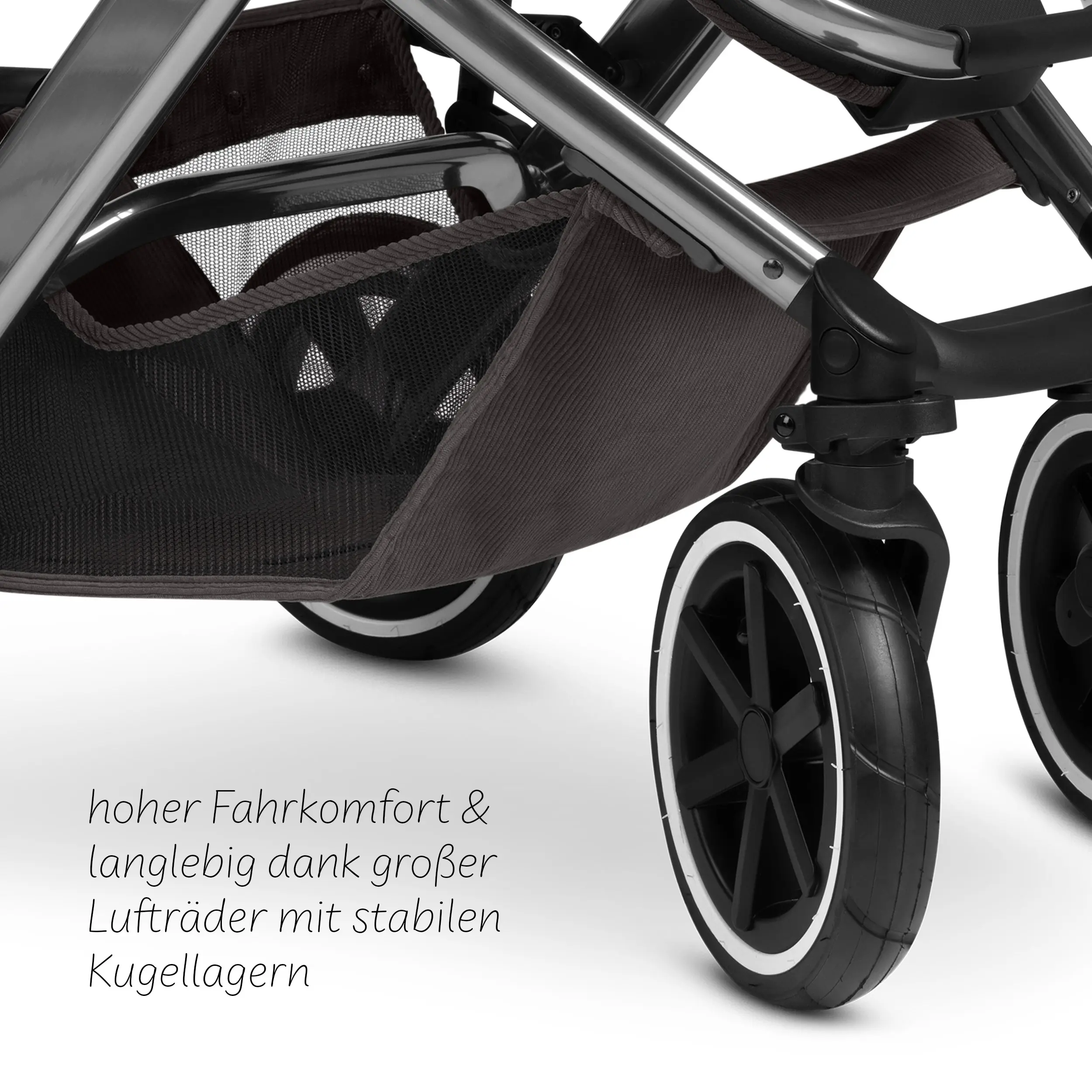 Kombi-Kinderwagen Salsa 5 Air inkl. Wickeltasche, Sonnenschirm, Regenschutz, Becherhalter - Almond