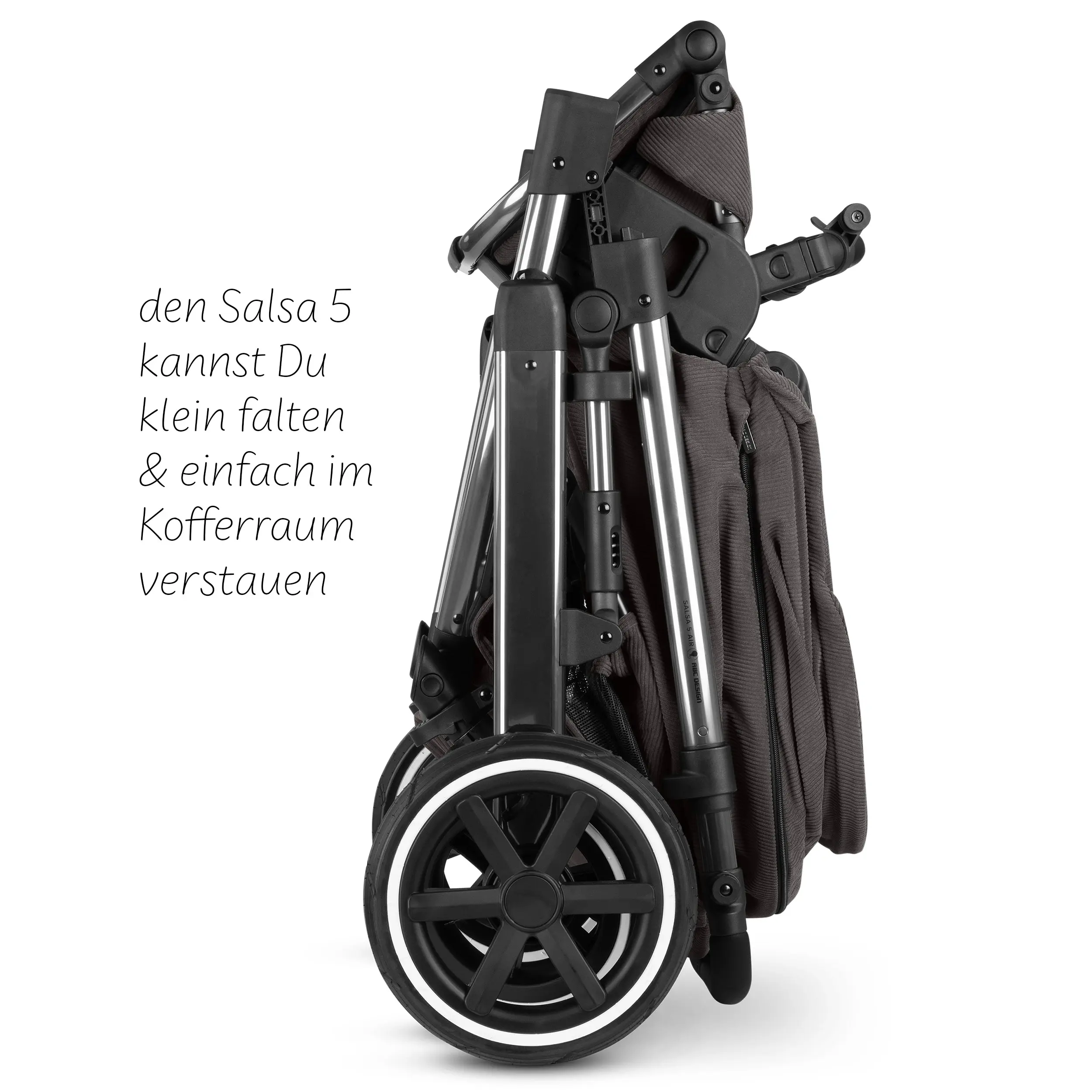 Kombi-Kinderwagen Salsa 5 Air inkl. Wickeltasche, Sonnenschirm, Regenschutz, Becherhalter - Almond