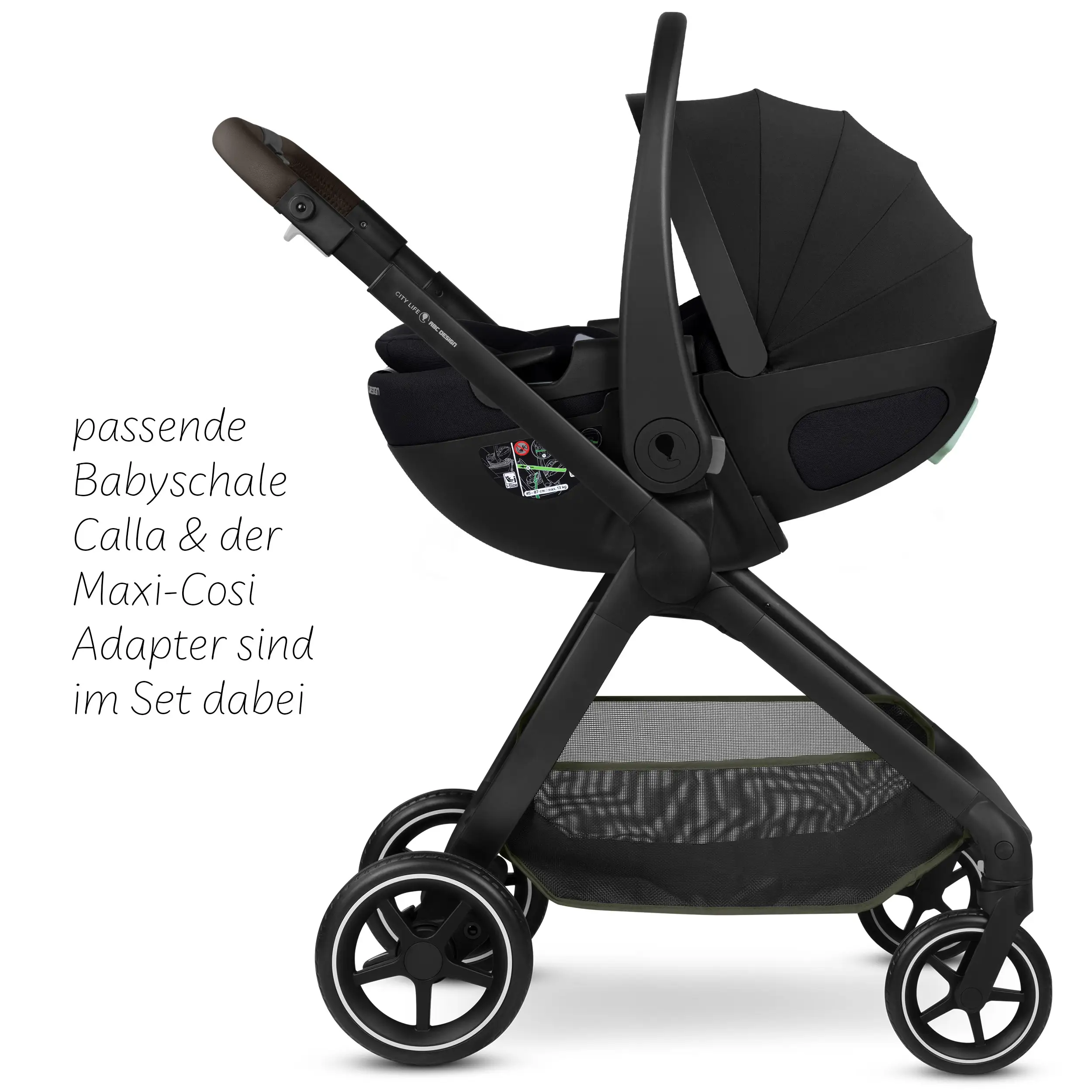Travel System City Life inkl. Babyschale Calla mit Liegefunktion - Avocado