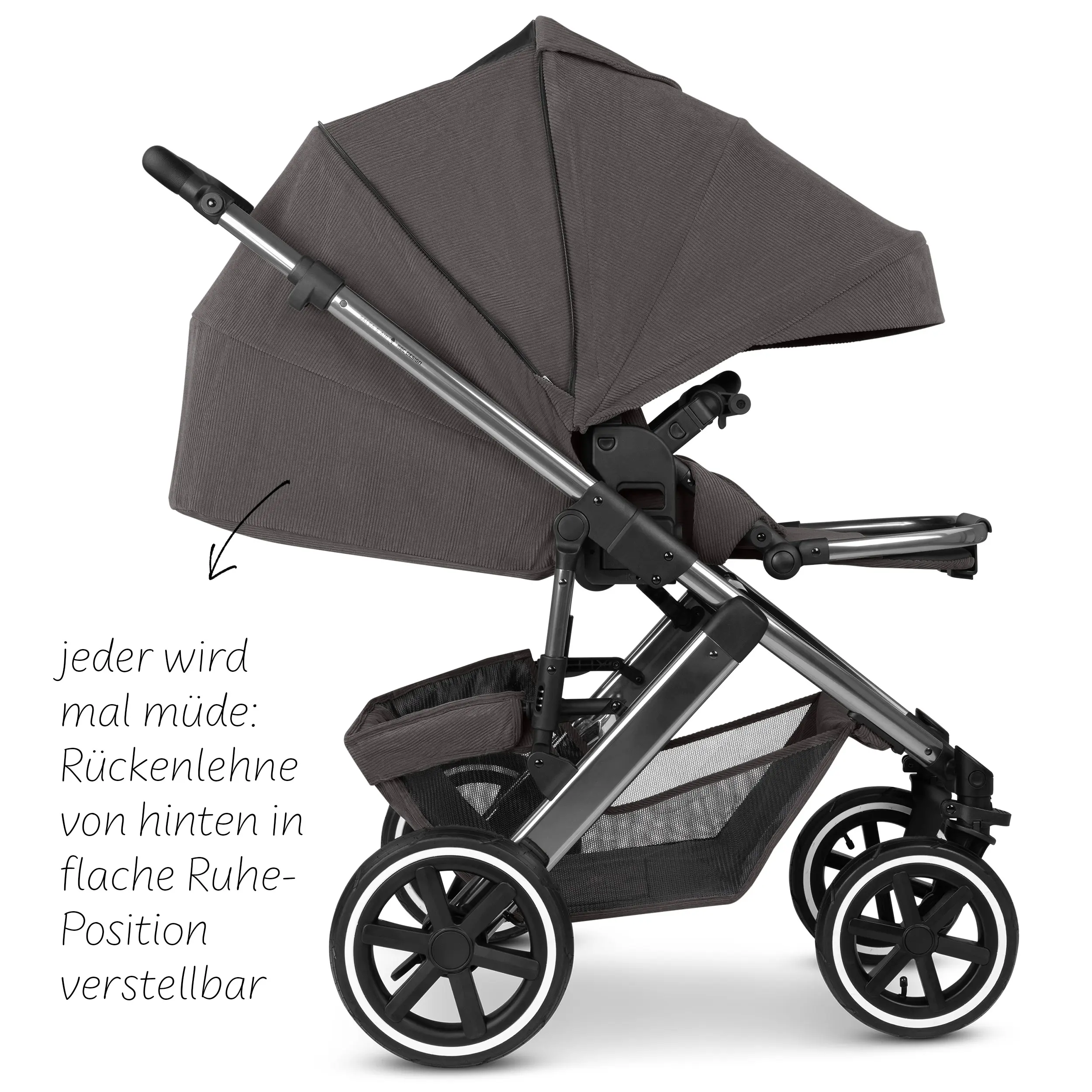 Kombi-Kinderwagen Salsa 5 Air inkl. Wickeltasche, Sonnenschirm, Regenschutz, Becherhalter - Almond