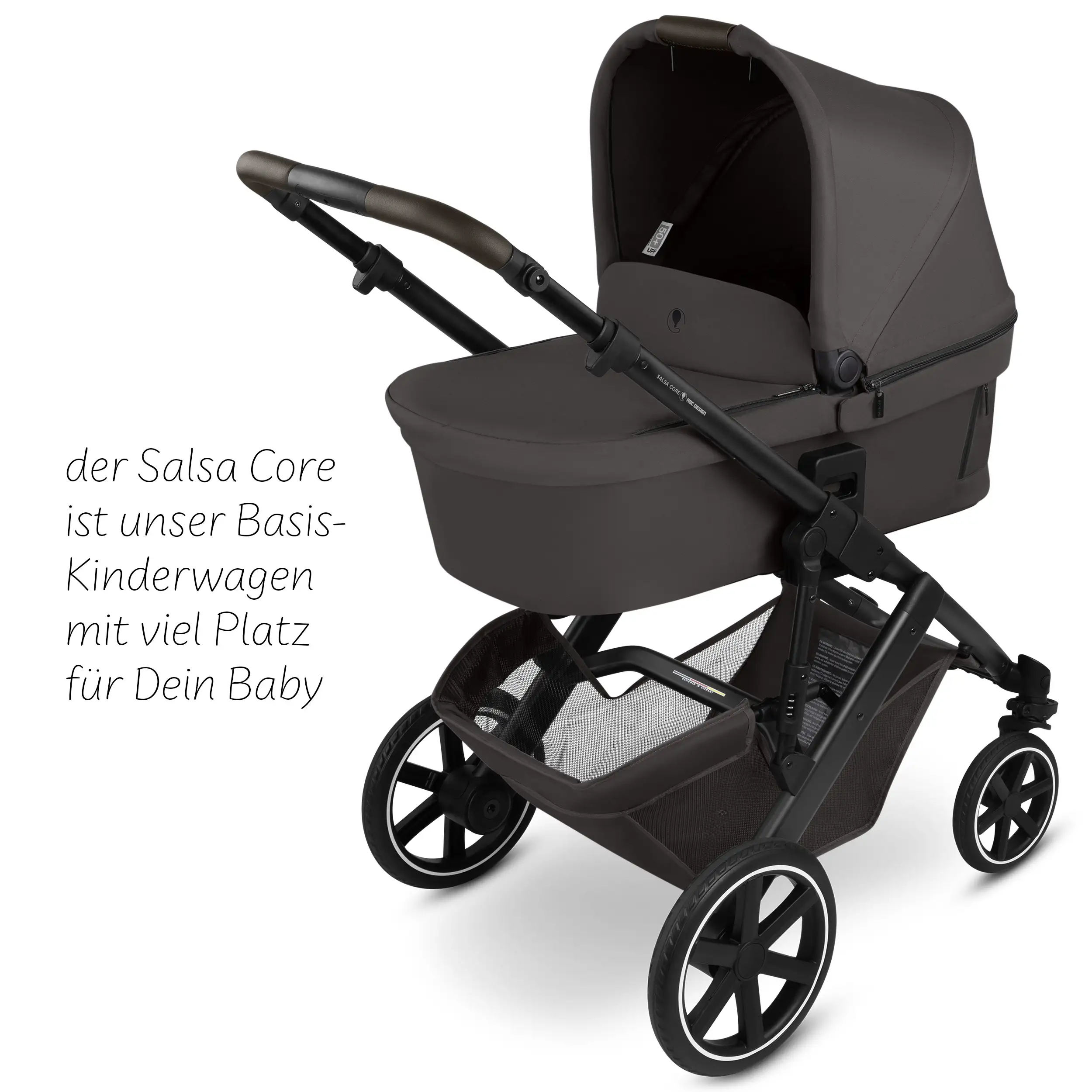 4in1 Kinderwagen-Set Salsa Core inkl. Babyschale Calla mit Liegefunktion & Isofix Base Root - Falcon