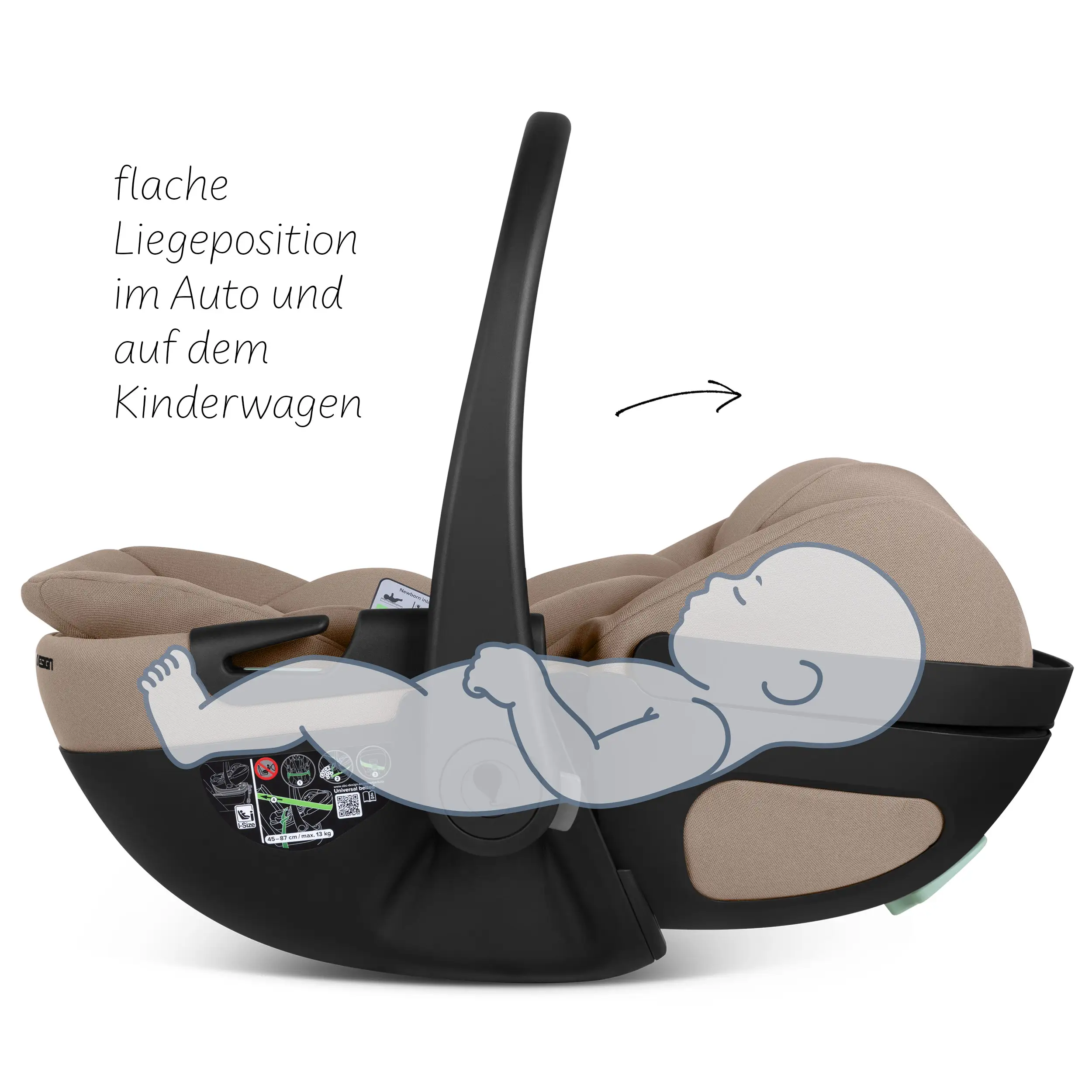 Babyschale mit Liegefunktion Calla i-Size - Sand