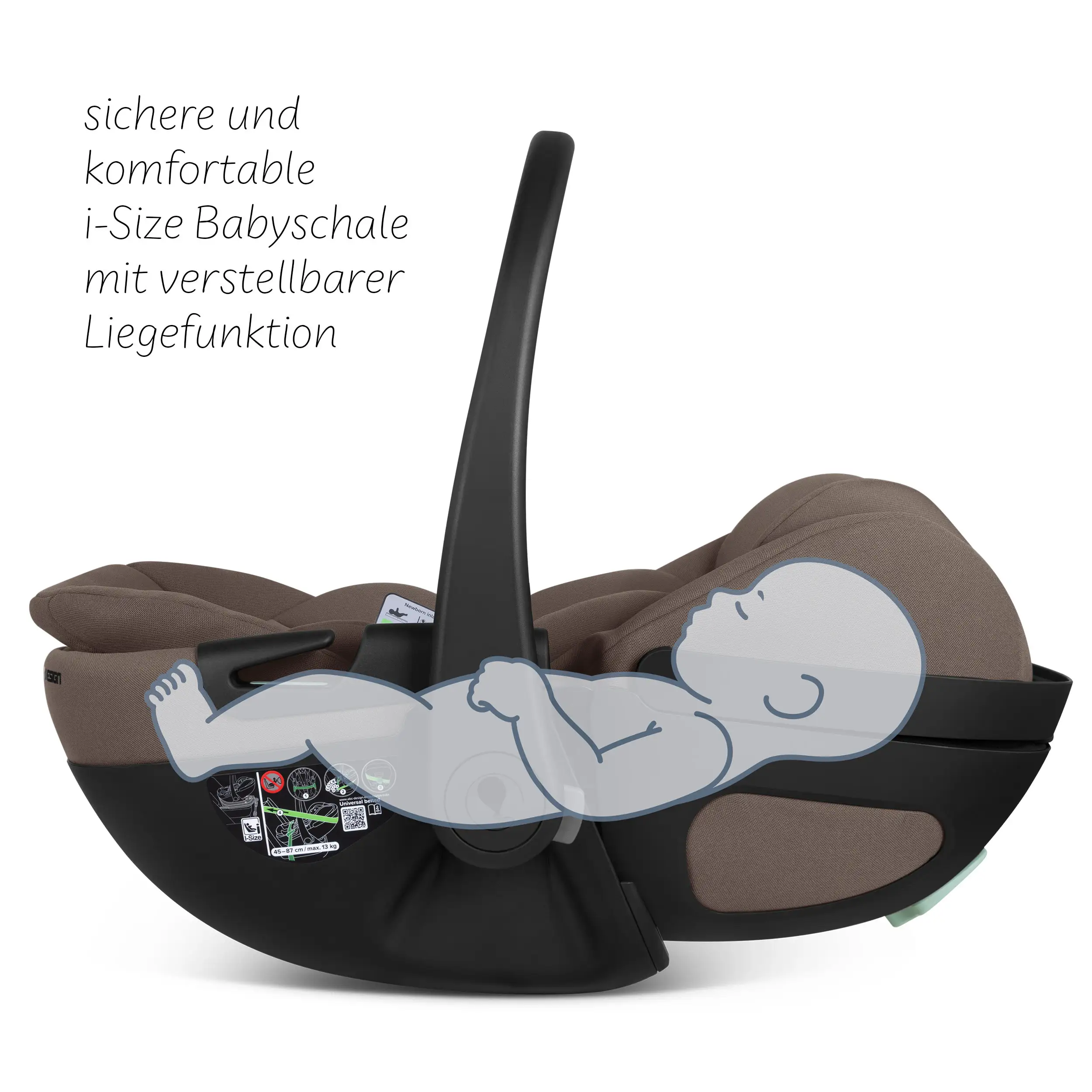 Babyschale mit Liegefunktion Calla i-Size inkl. drehbarer Isofix Base Root- Nature Flex