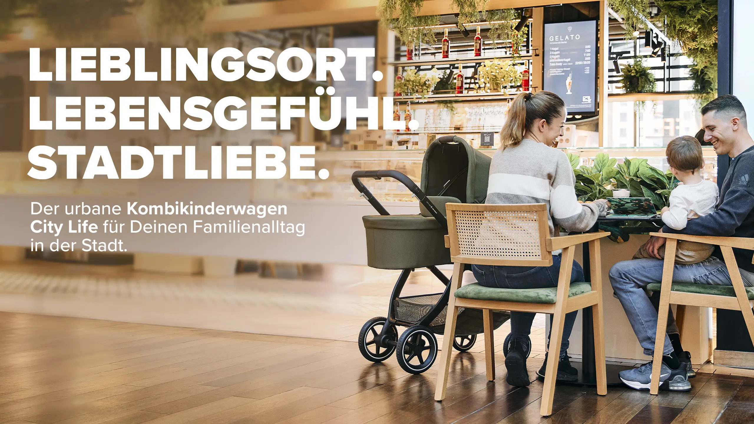 Kombi-Kinderwagen City Life - Avocado