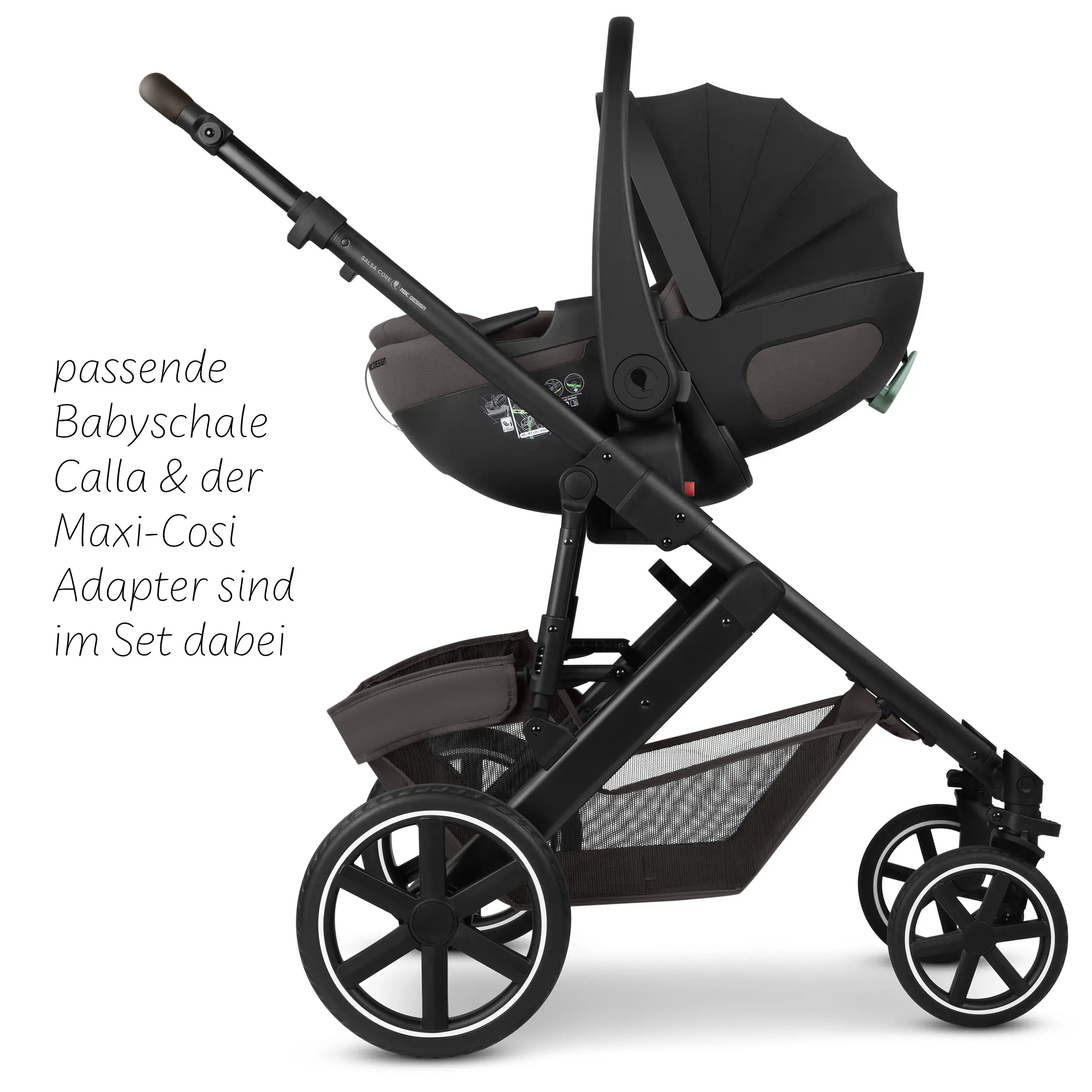 3in1 Kinderwagen-Set Salsa Core inkl. Babyschale mit Liegefunktion Calla - Falcon