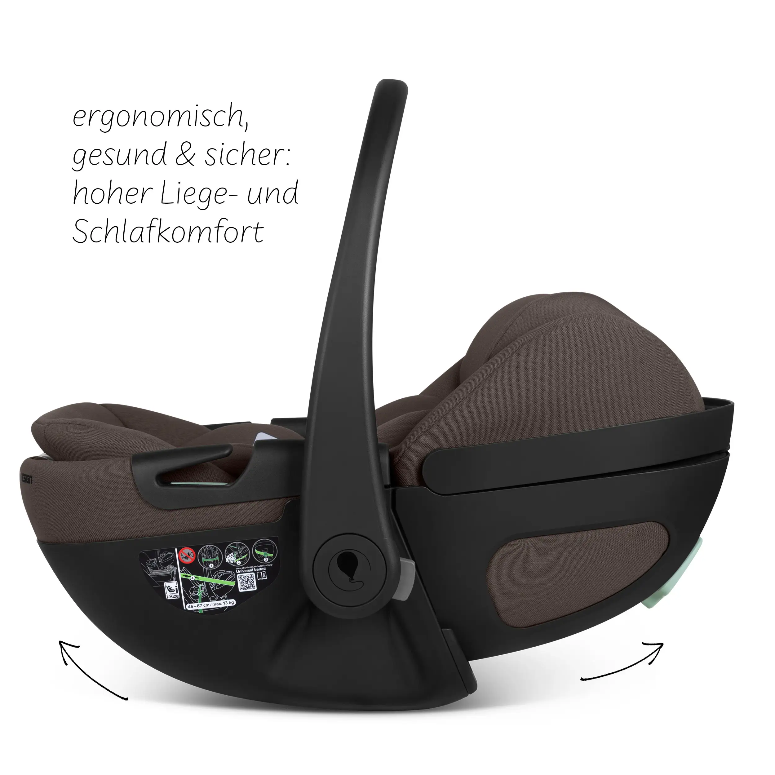 Babyschale mit Liegefunktion Calla i-Size inkl. drehbarer Isofix Base Root- Espresso