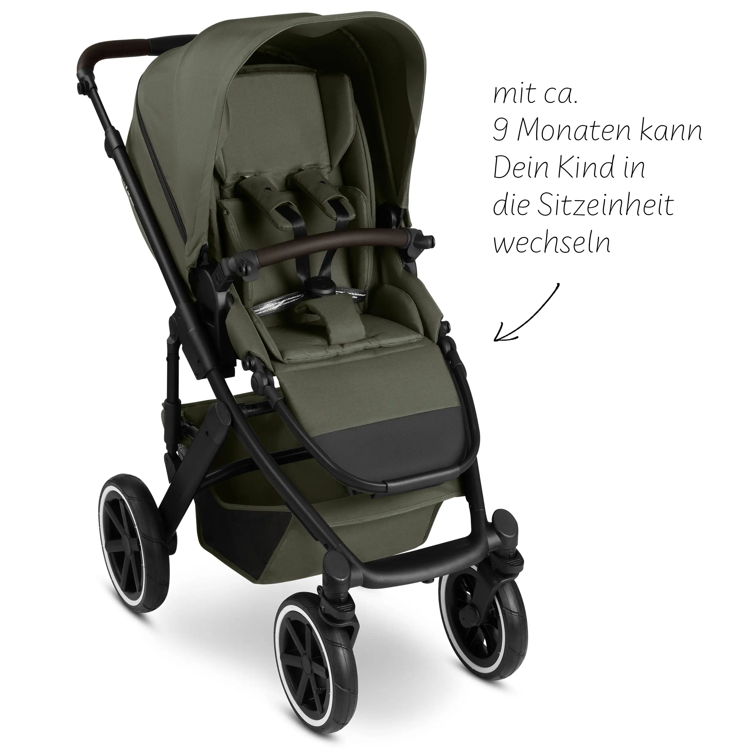3in1-Kinderwagen-Set Salsa 5 Air inkl. Babyschale Calla mit Liegefunktion - Avocado