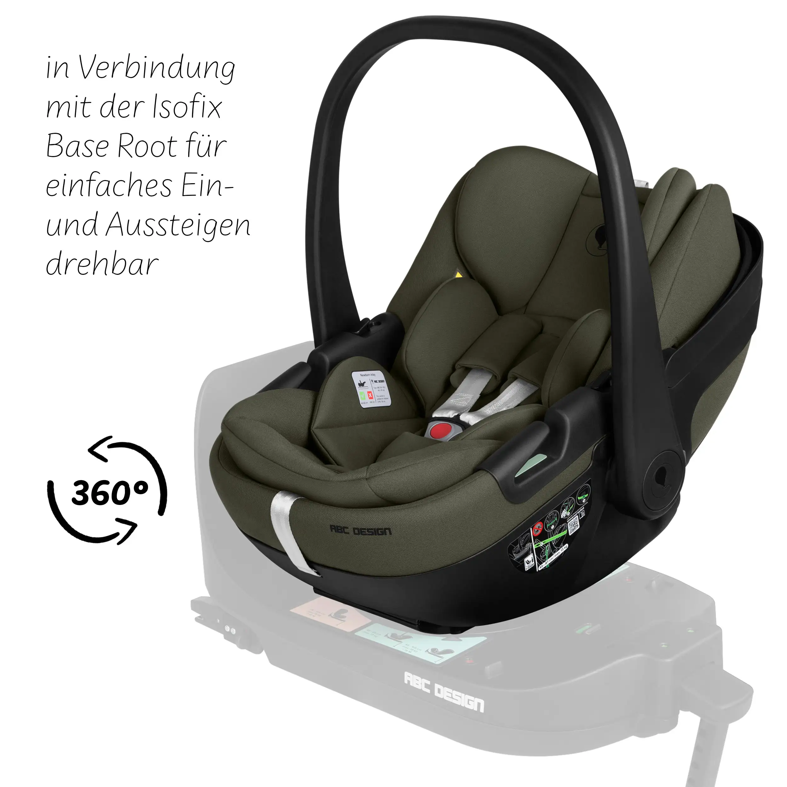 Calla i-Size Infant Car Seat with Reclining Function - Olive