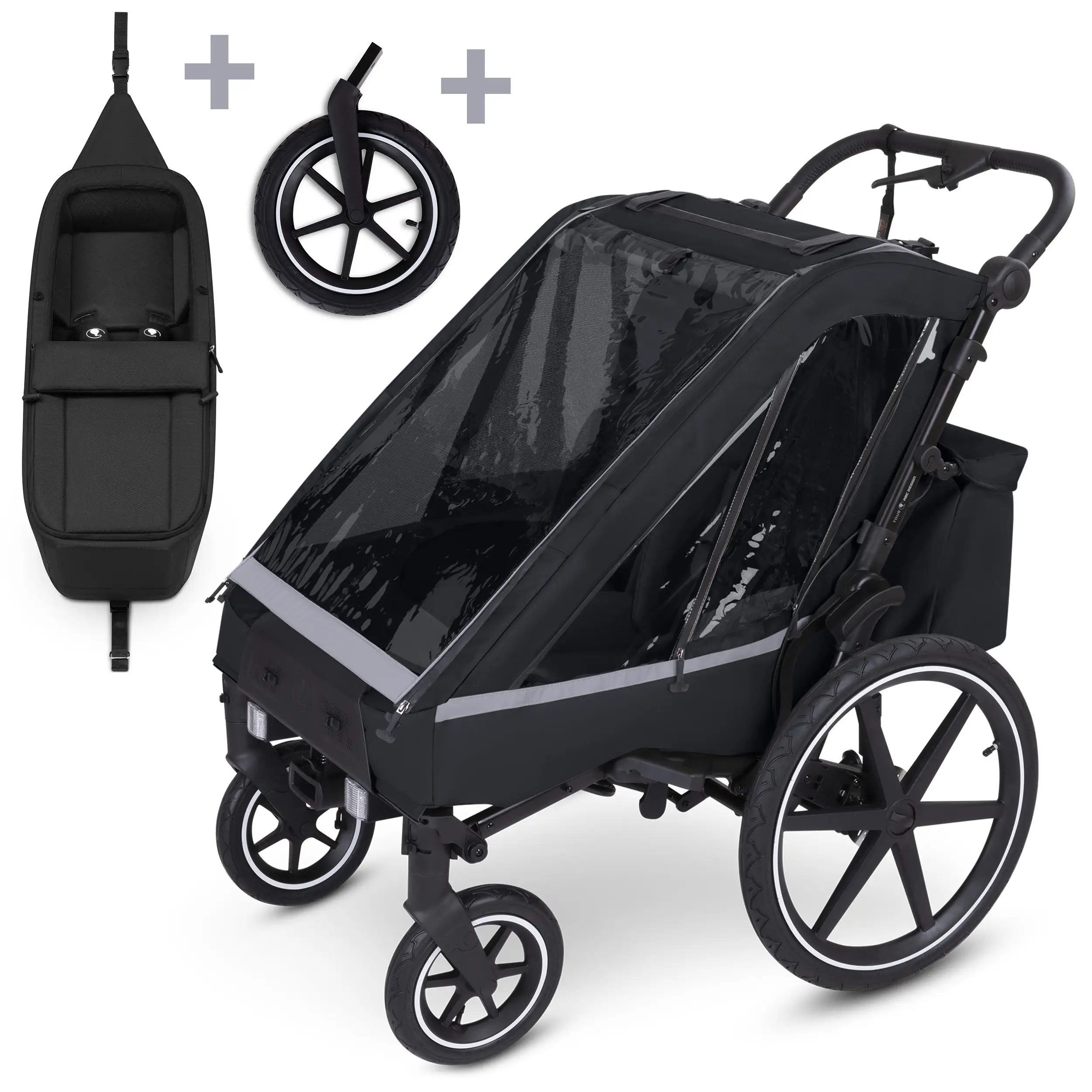 Fahrradanhänger Tour inkl. Neugeboreneneinsatz & Sport Kit - Ink