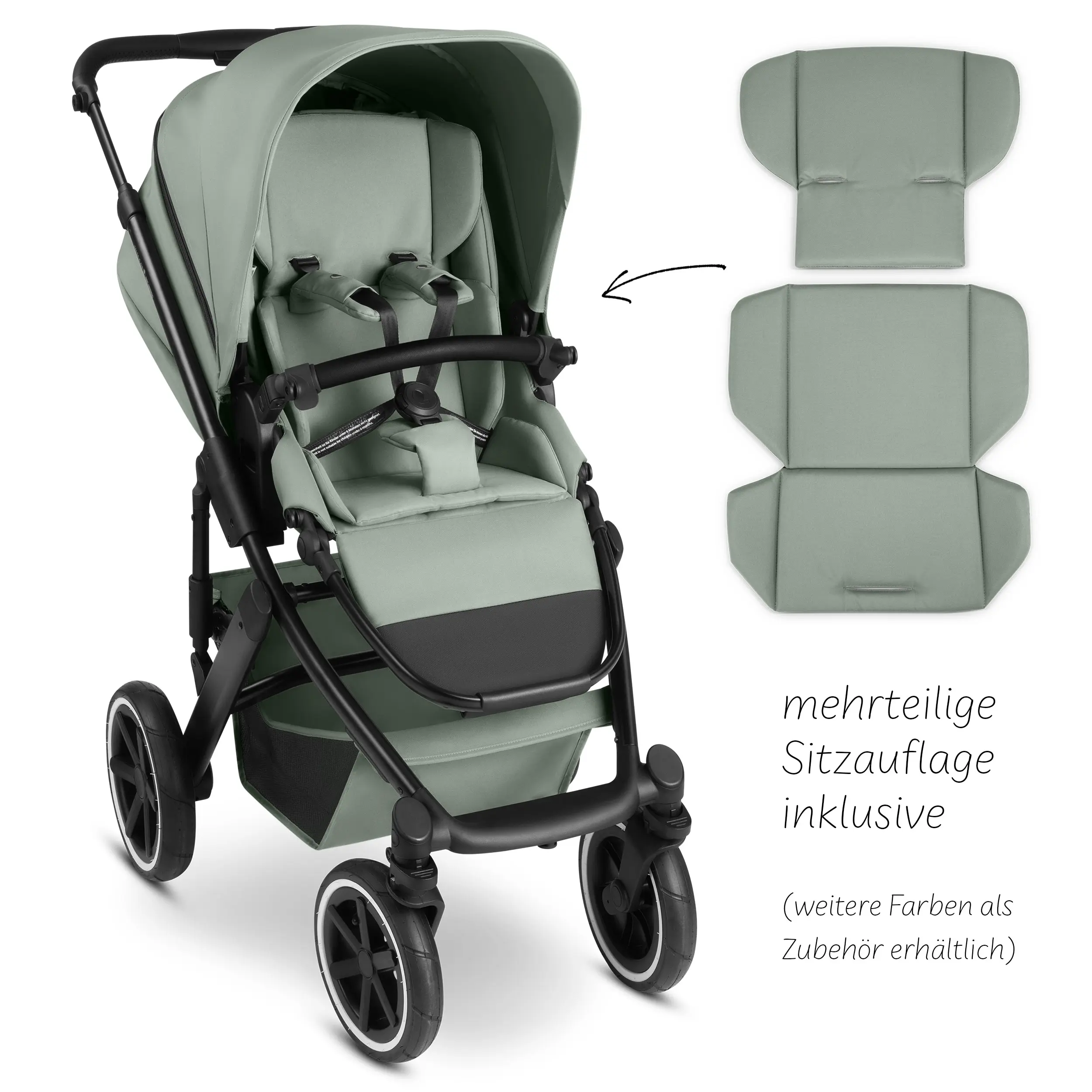 Poussette combinée Salsa 5 Air avec sac à langer, ombrelle, habillage pluie, porte-gobelet - Pine