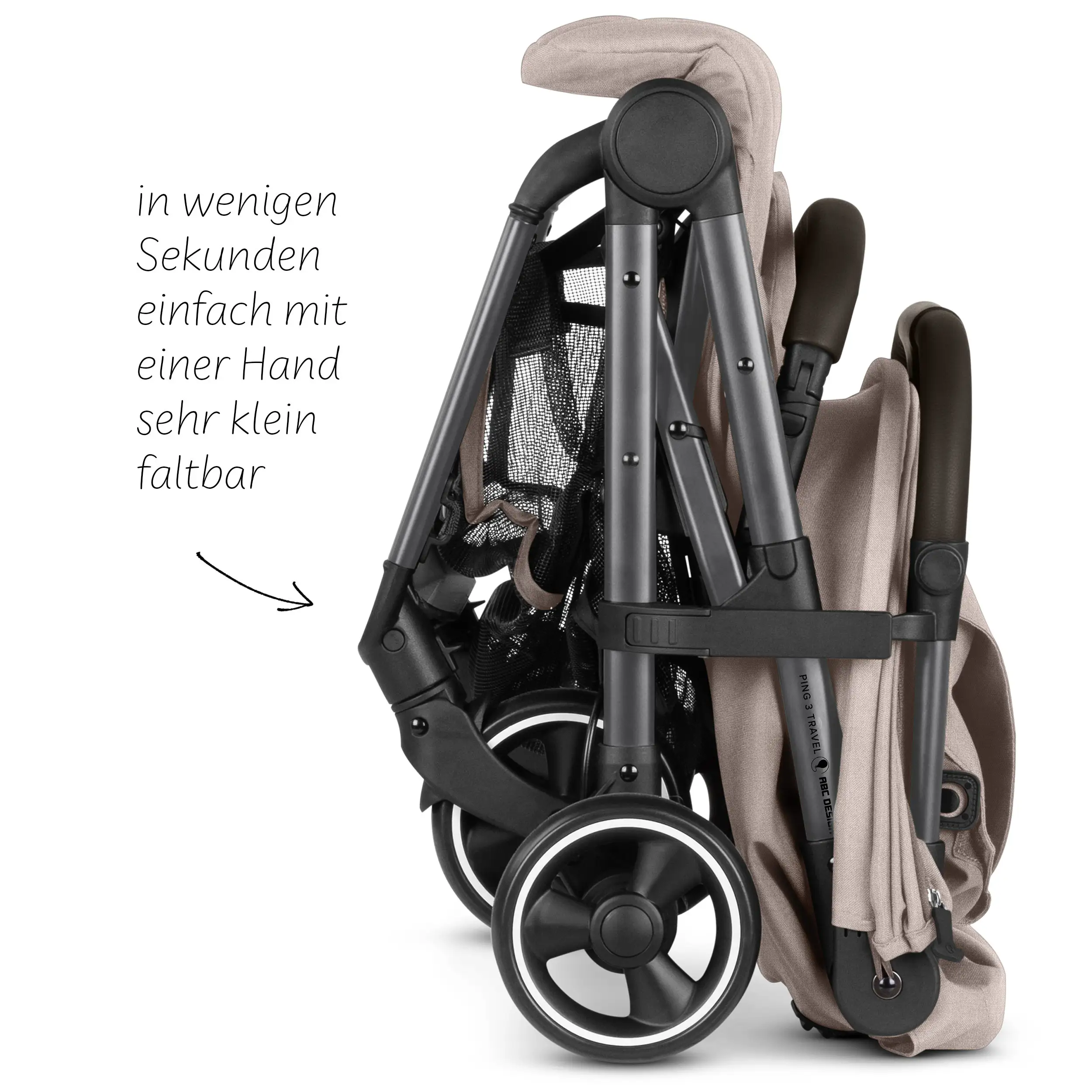 Reisebuggy Ping 3 Travel mit Zubehörset  - Camel