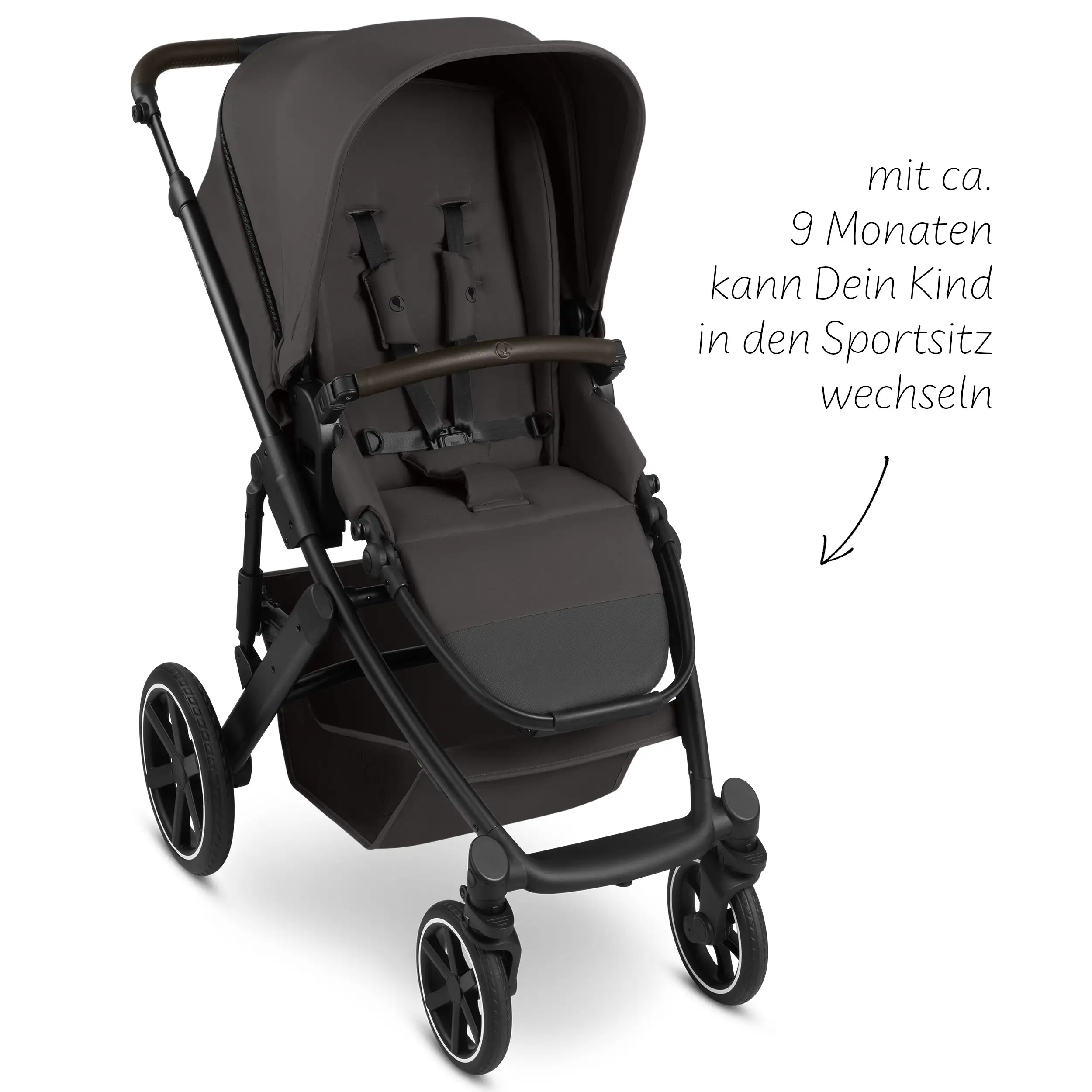 4in1 Kinderwagen-Set Salsa Core inkl. Babyschale Calla mit Liegefunktion & Isofix Base Root - Falcon