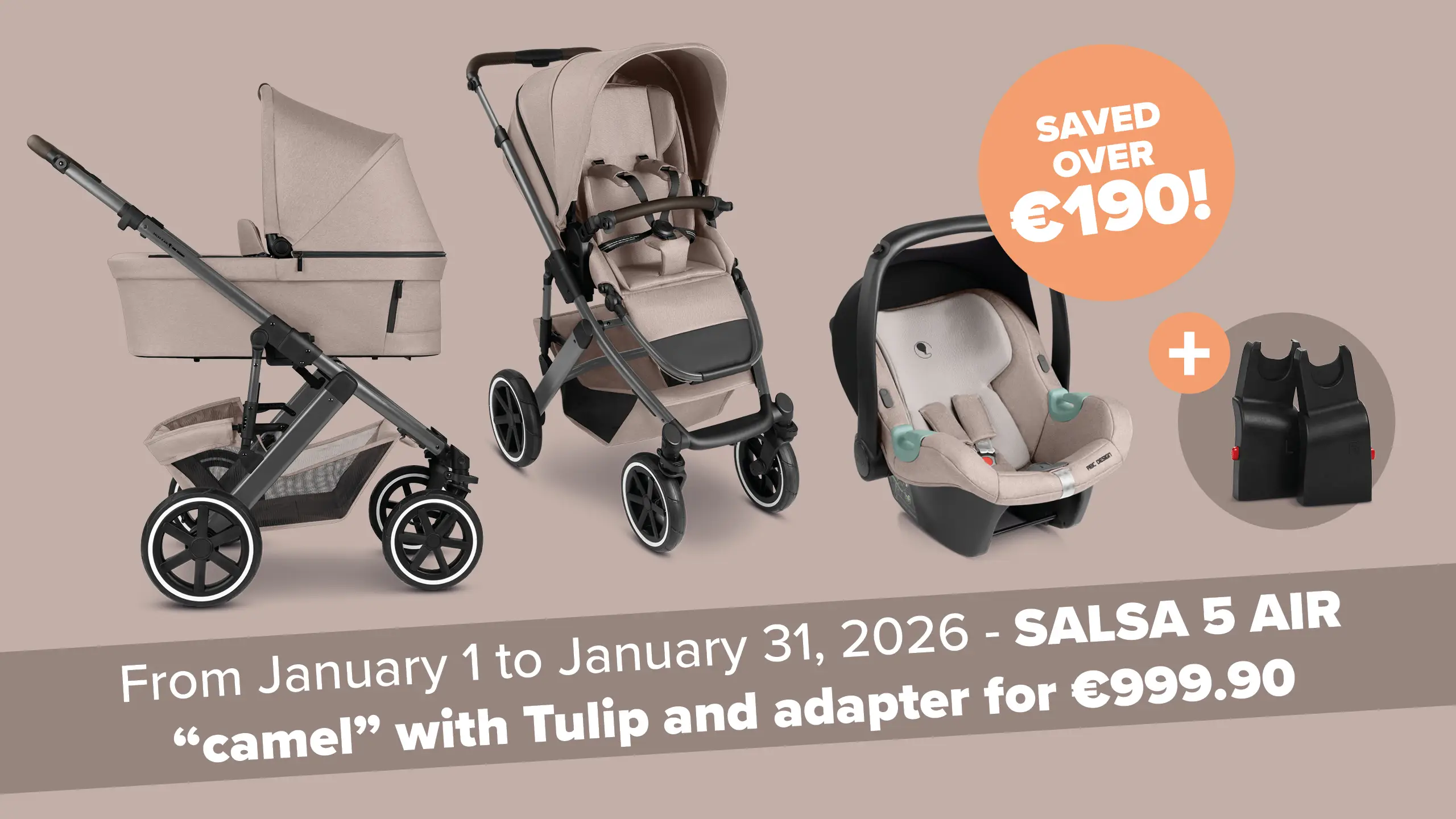 3in1 Stroller Salsa 5 Air - Camel