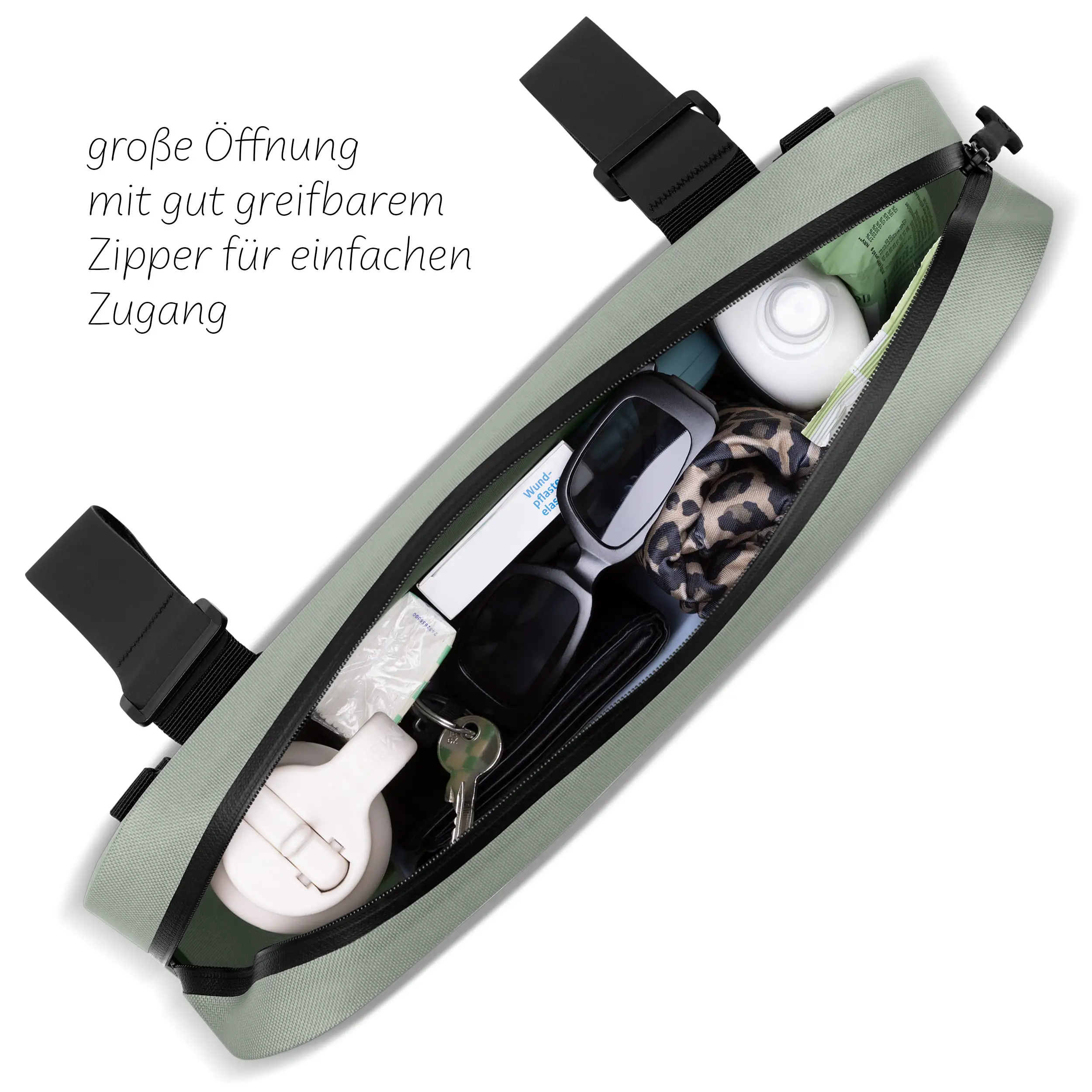 Satteltasche Genf 4,5L für Kinderwagen, Fahrrad & Alltag - Pine