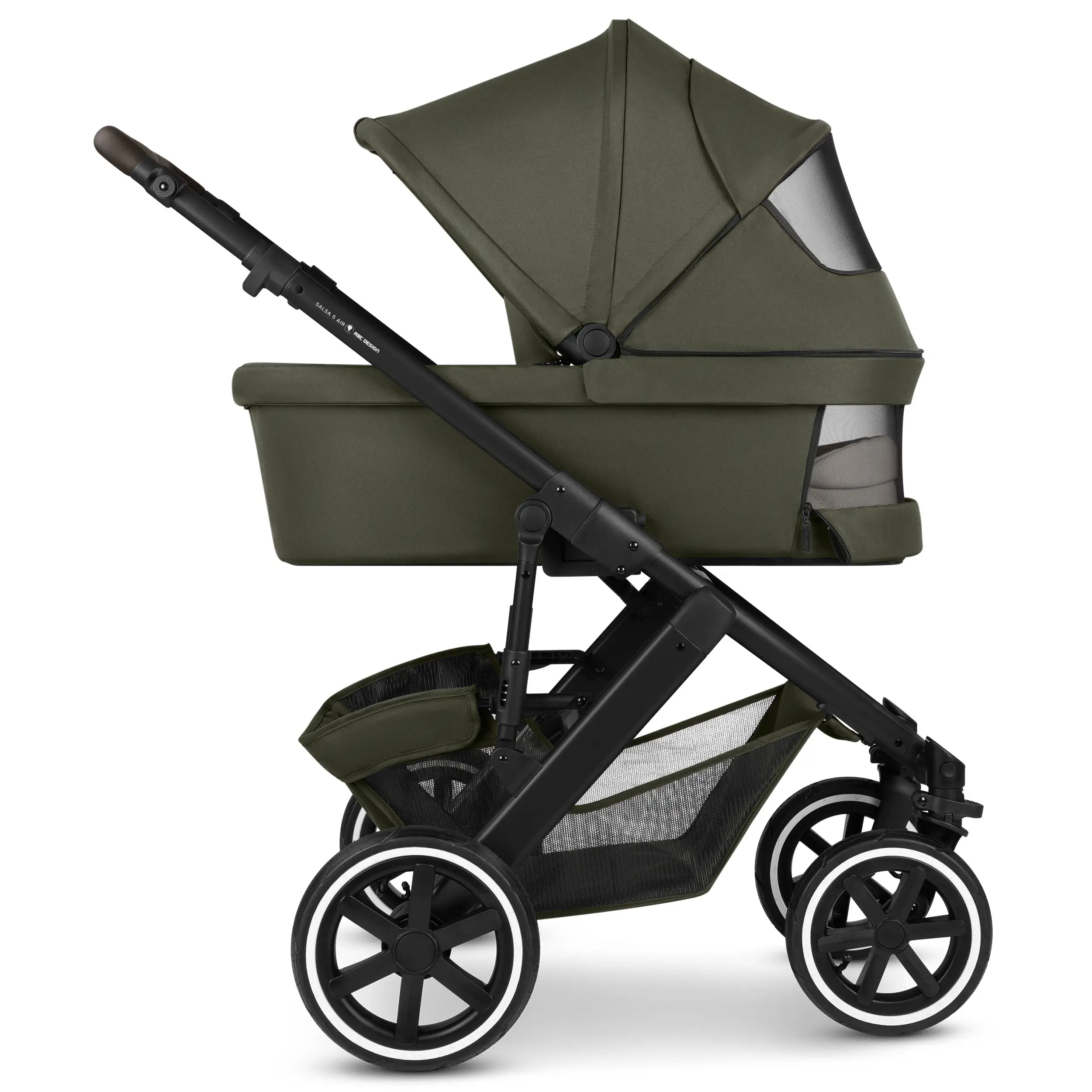 Salsa 5 Air 2-in-1 Stroller, including Urban changing bag, mosquito net, and rain cover - Avocado