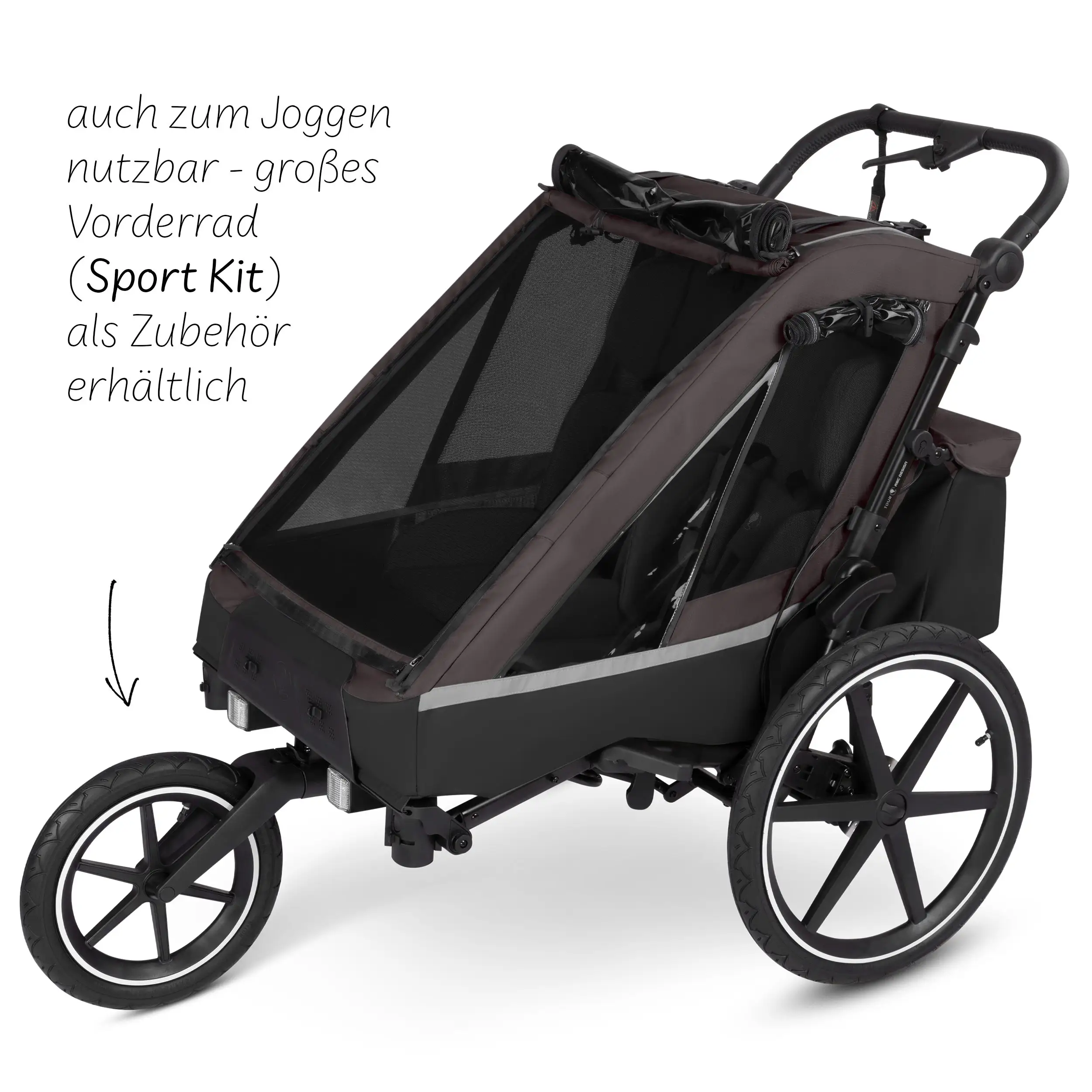 Fahrradanhänger Tour 2 mit 2 Komfortsitzen & Lufträdern - Falcon