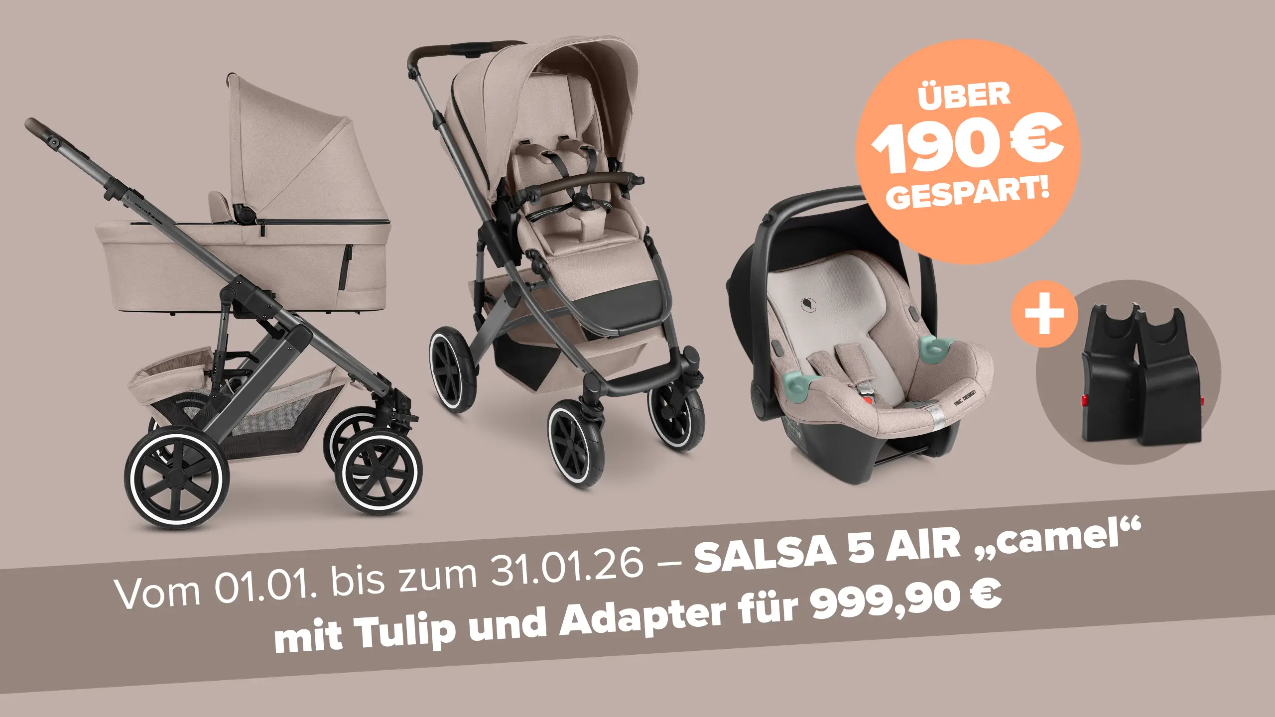 Kombi-Kinderwagen Salsa 5 Air - Camel
