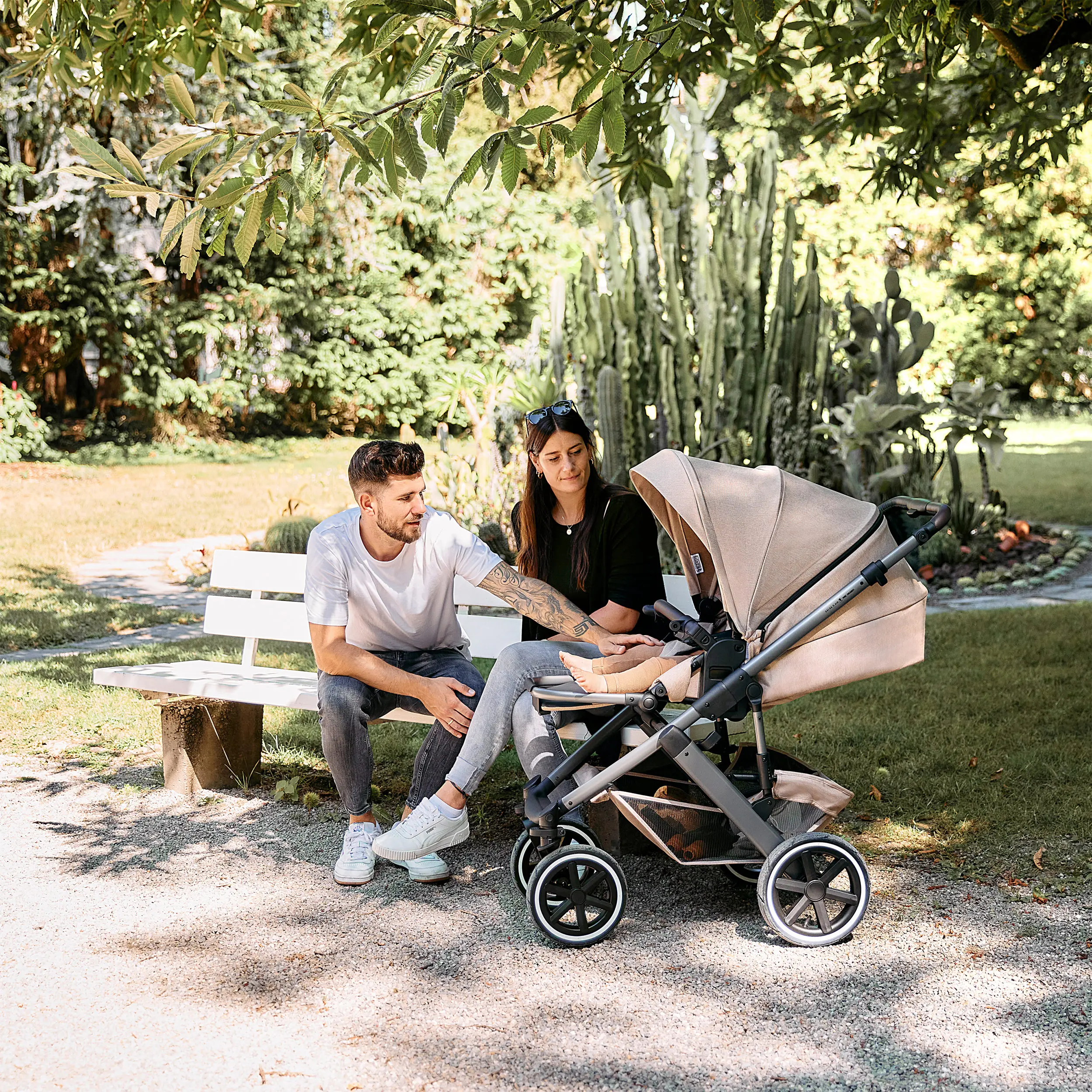Kombi-Kinderwagen Salsa 5 Air inkl. Wickeltasche, Sonnenschirm, Regenschutz, Becherhalter - Camel