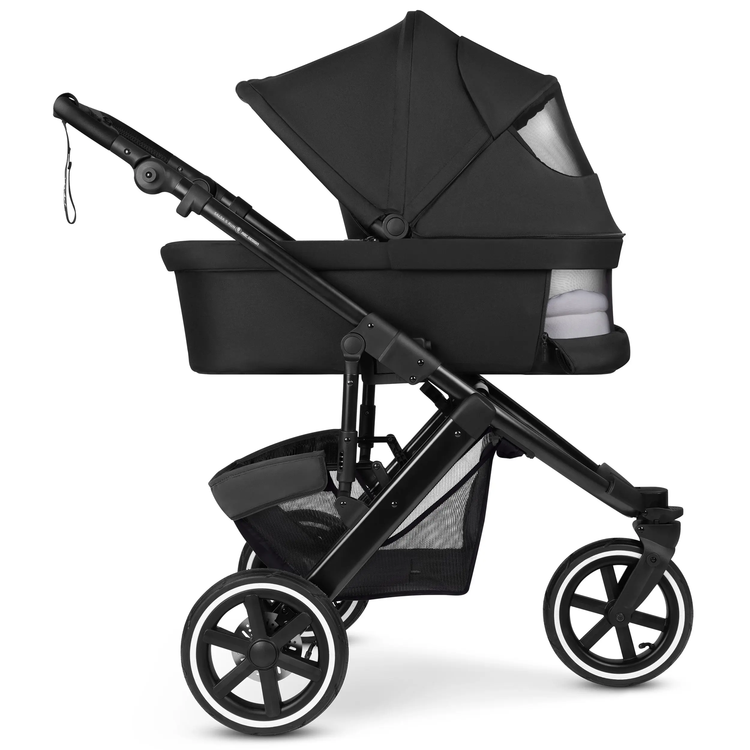 Poussette combinée Salsa 5 Run avec sac à langer, ombrelle, habillage pluie, porte-gobelet - Coal