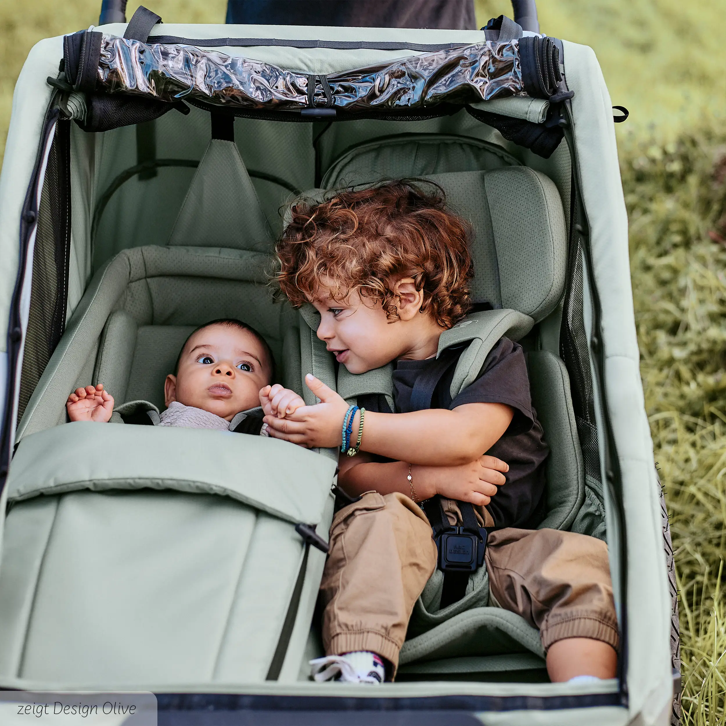 Fahrradanhänger Tour 2 mit 2 Komfortsitzen & Lufträdern - Falcon