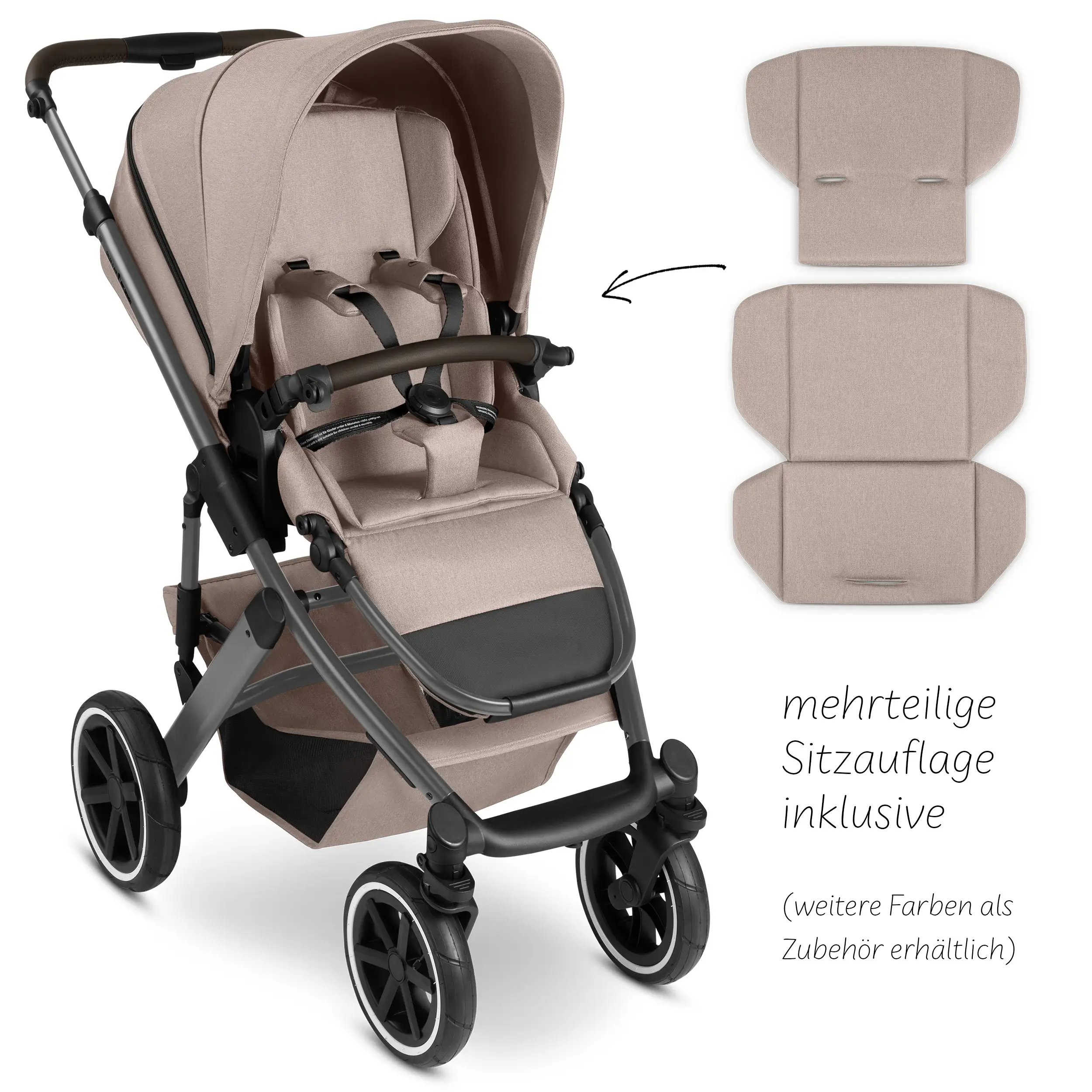 Kombi-Kinderwagen Salsa 5 Air  inkl. Wickeltasche Urban, Moskitonetz, Regenschutz - Camel