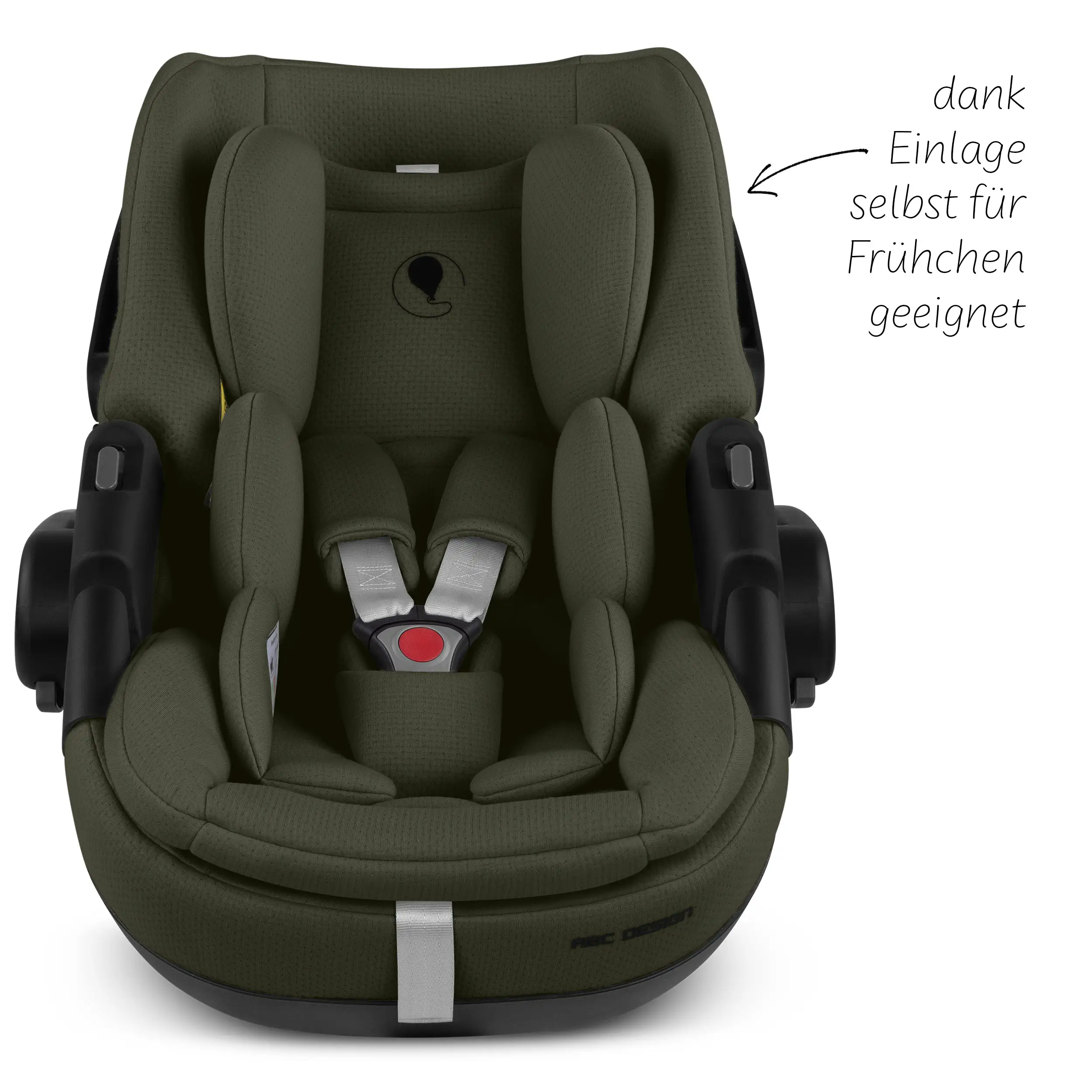 Babyschale mit Liegefunktion Calla i-Size inkl. drehbarer Isofix Base Root- Olive