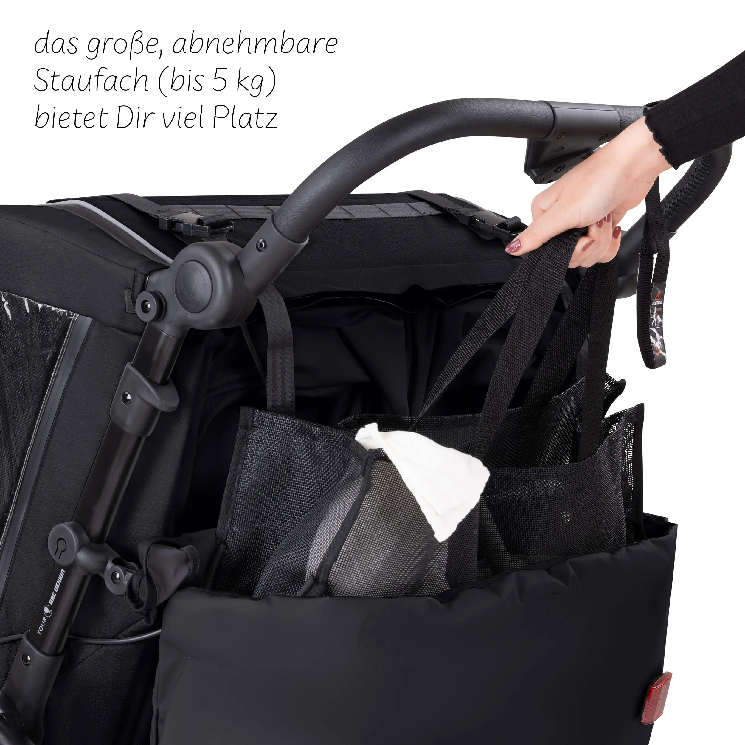 Fahrradanhänger Tour inkl. Neugeboreneneinsatz & Sport Kit - Ink