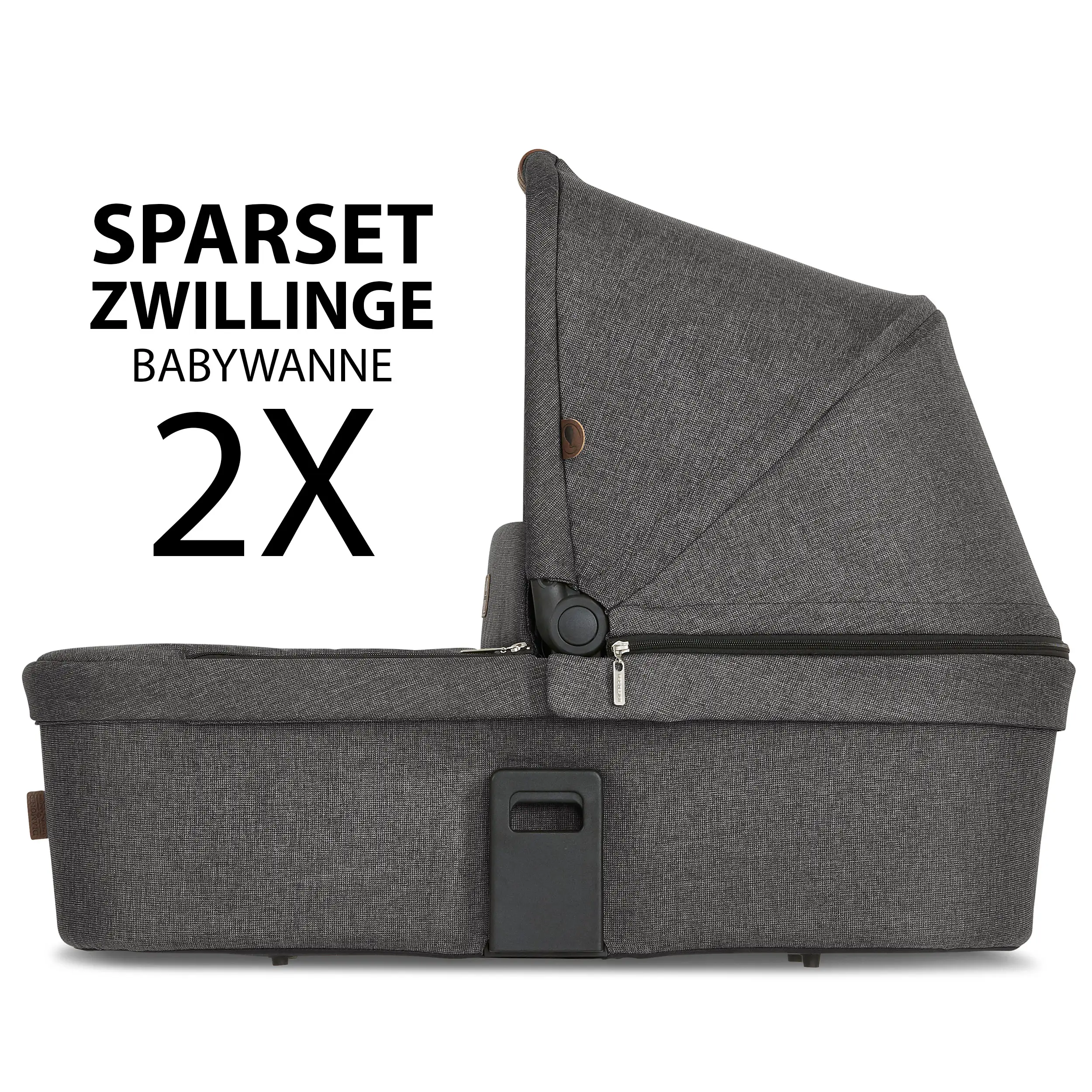 Babywannen-Set für Zwillingswagen Zoom - Asphalt