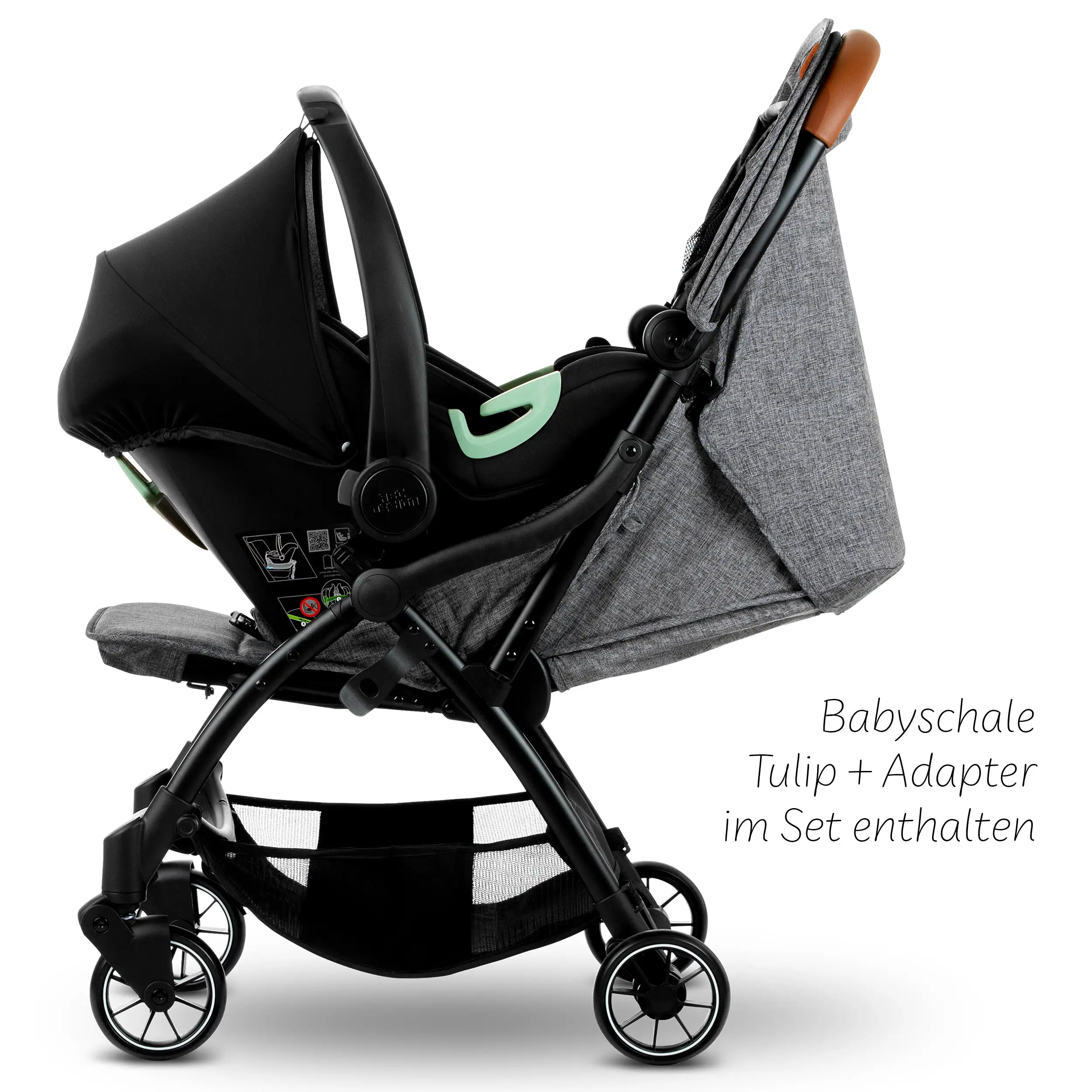 3in1 Kinderwagen-Set Flash - Woven Graphite