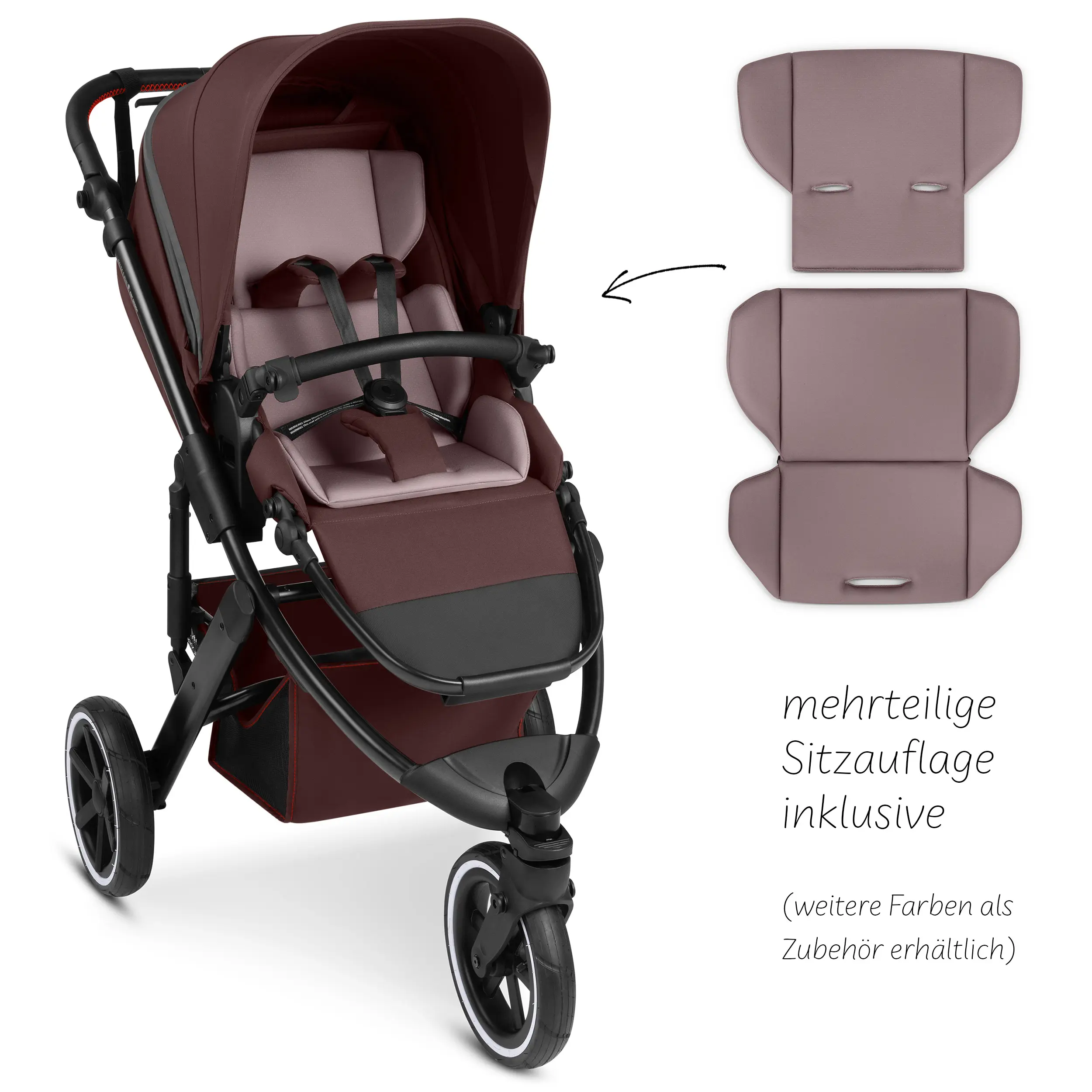 Poussette combinée Salsa 5 Run avec sac à langer, ombrelle, habillage pluie, porte-gobelet - Umbra