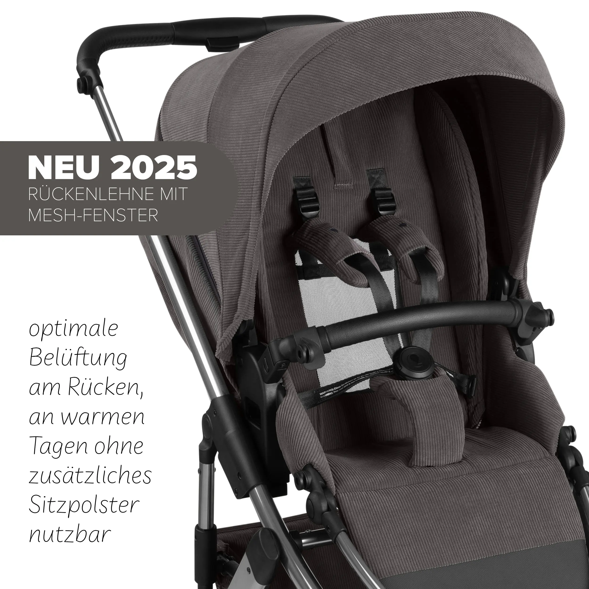 Kombi-Kinderwagen Salsa 5 Air inkl. Wickeltasche, Sonnenschirm, Regenschutz, Becherhalter - Almond