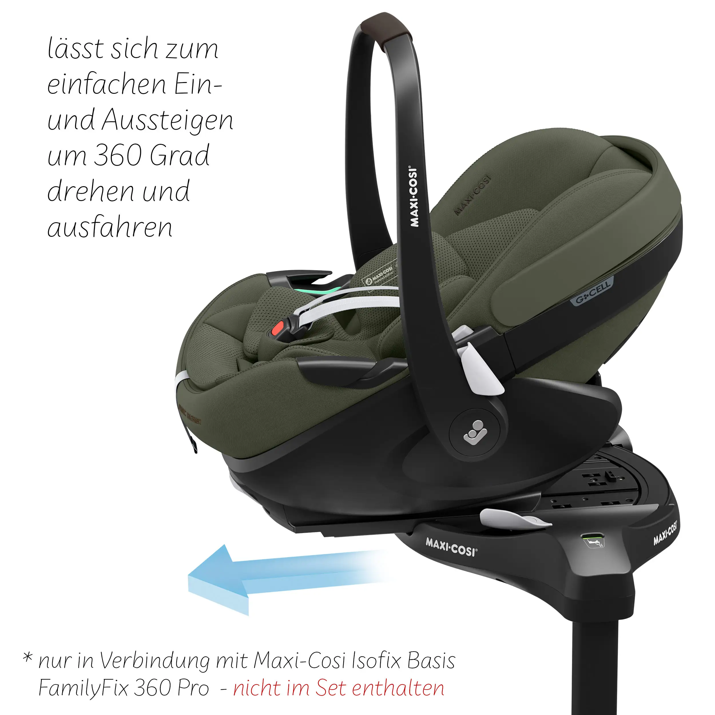 set de cochecito 3 en 1 Salsa 5 Air con silla de coche para niños Maxi Cosi Pebble 360 Pro 2 - Aguacate