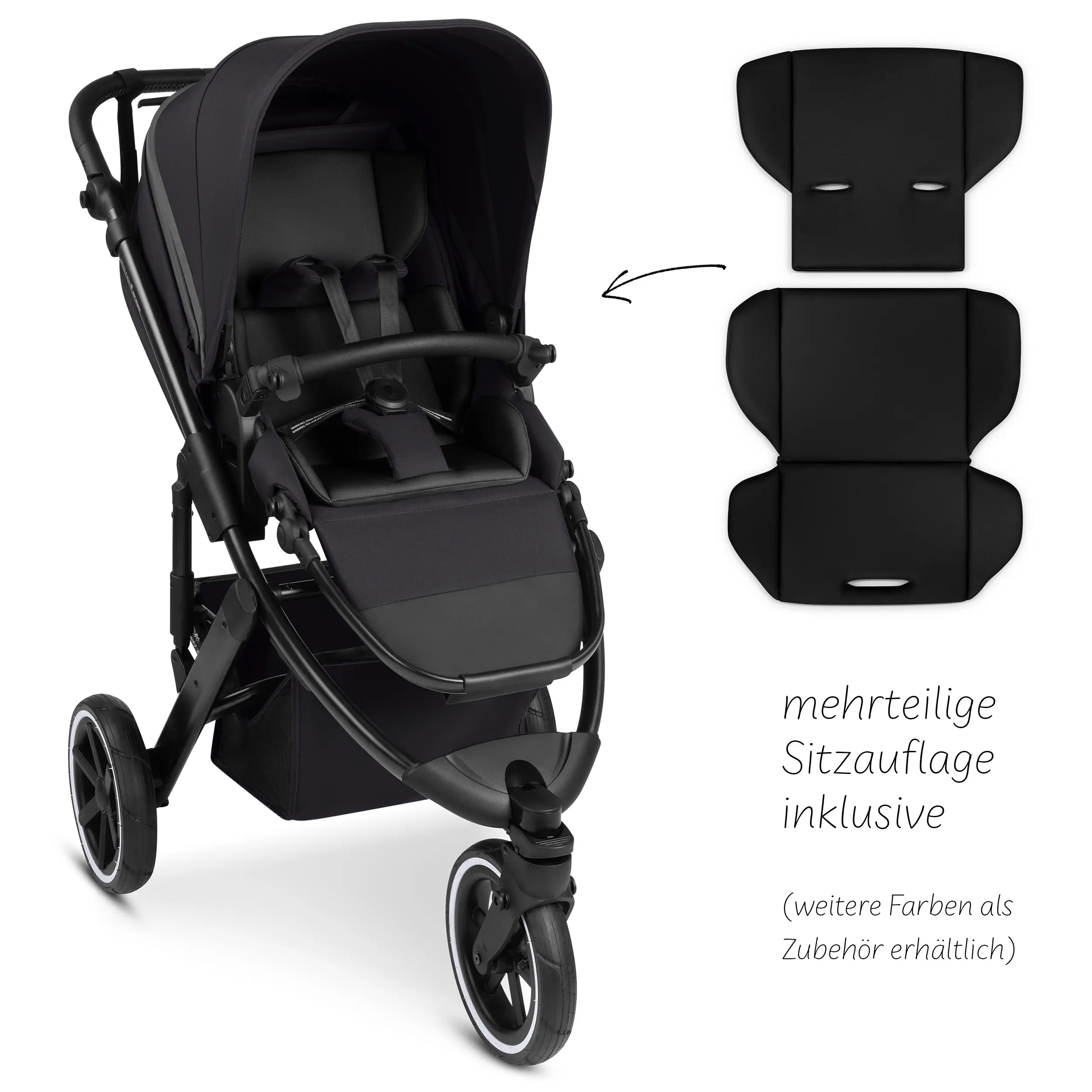 Poussette combinée Salsa 5 Run avec sac à langer, ombrelle, habillage pluie, porte-gobelet - Coal