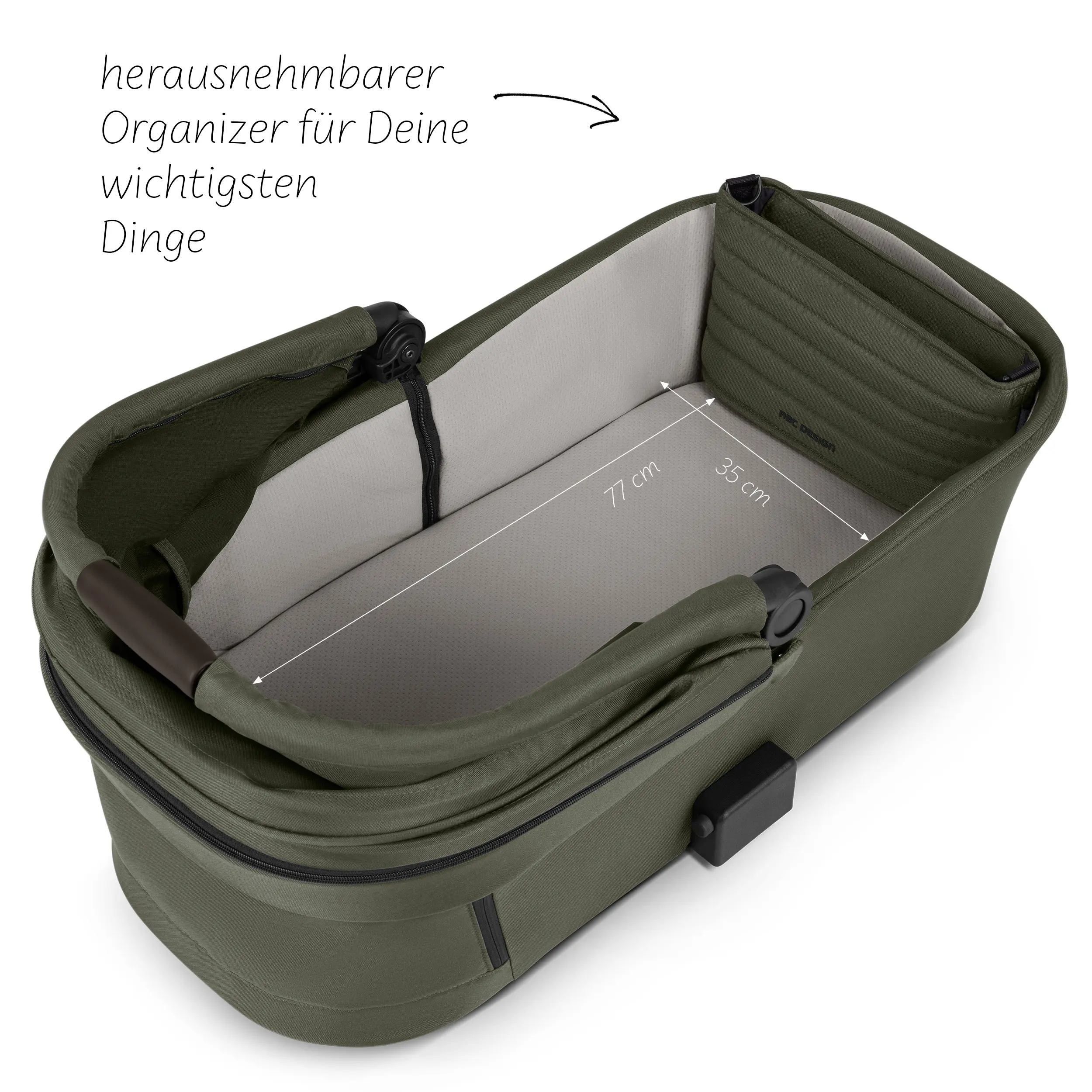 Kombi-Kinderwagen Salsa 5 Air inkl. Wickeltasche, Sonnenschirm, Regenschutz, Becherhalter - Avocado