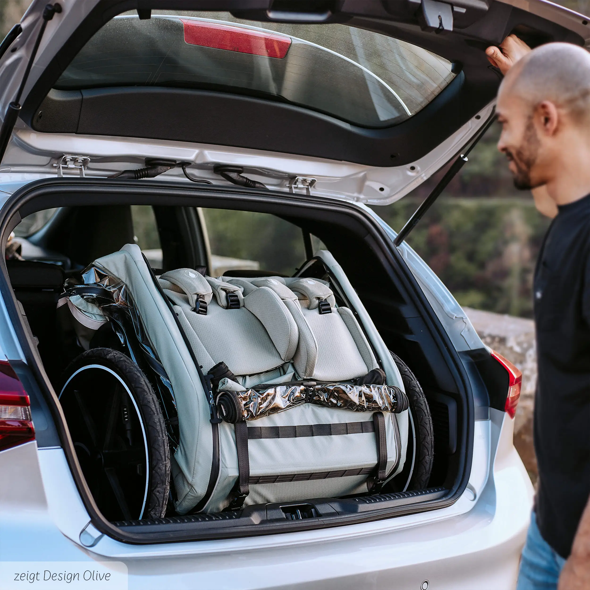 Fahrradanhänger Tour 2 mit 2 Komfortsitzen & Lufträdern - Falcon