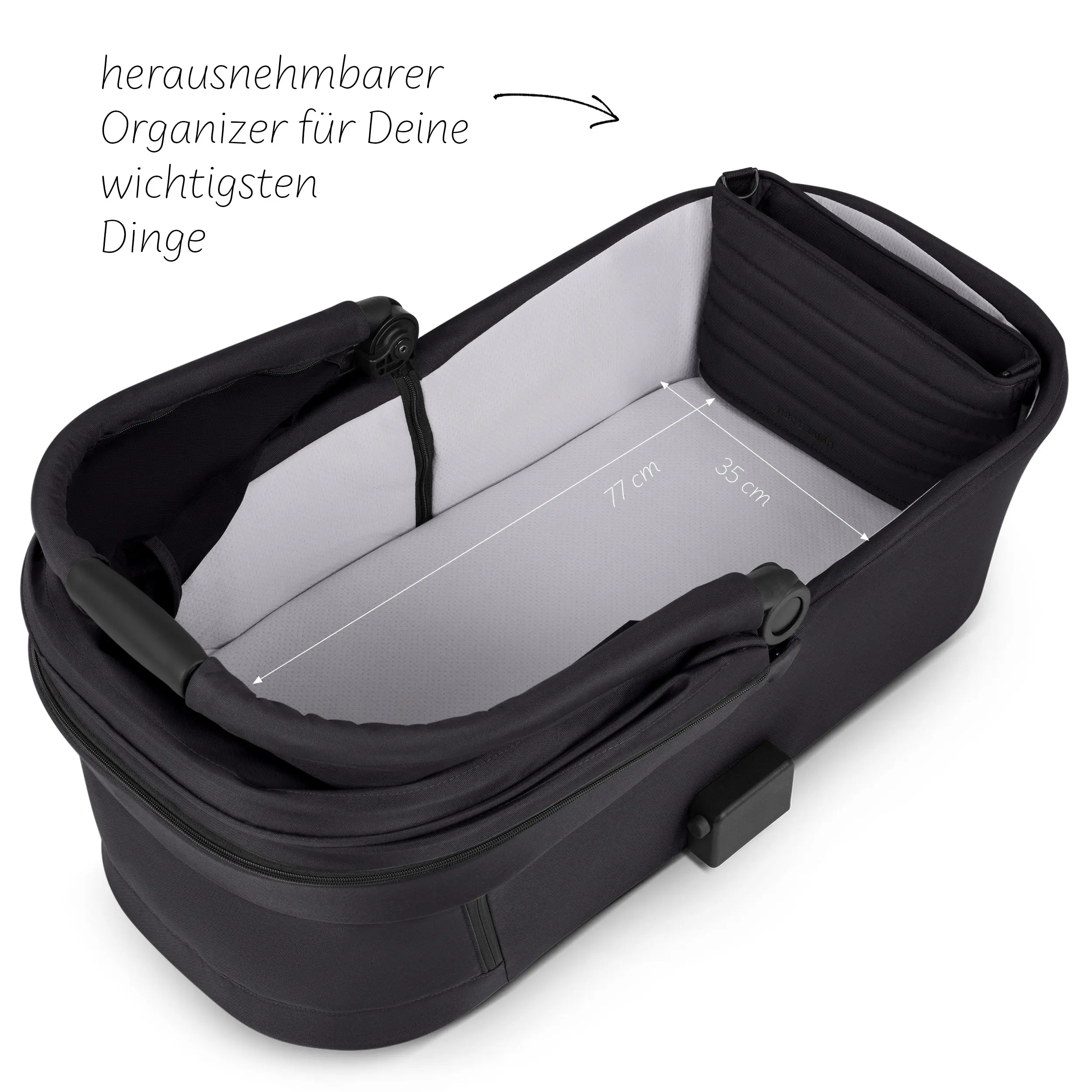 Kombi-Kinderwagen Salsa 5 Air inkl. Wickeltasche, Sonnenschirm, Regenschutz, Becherhalter - Coal