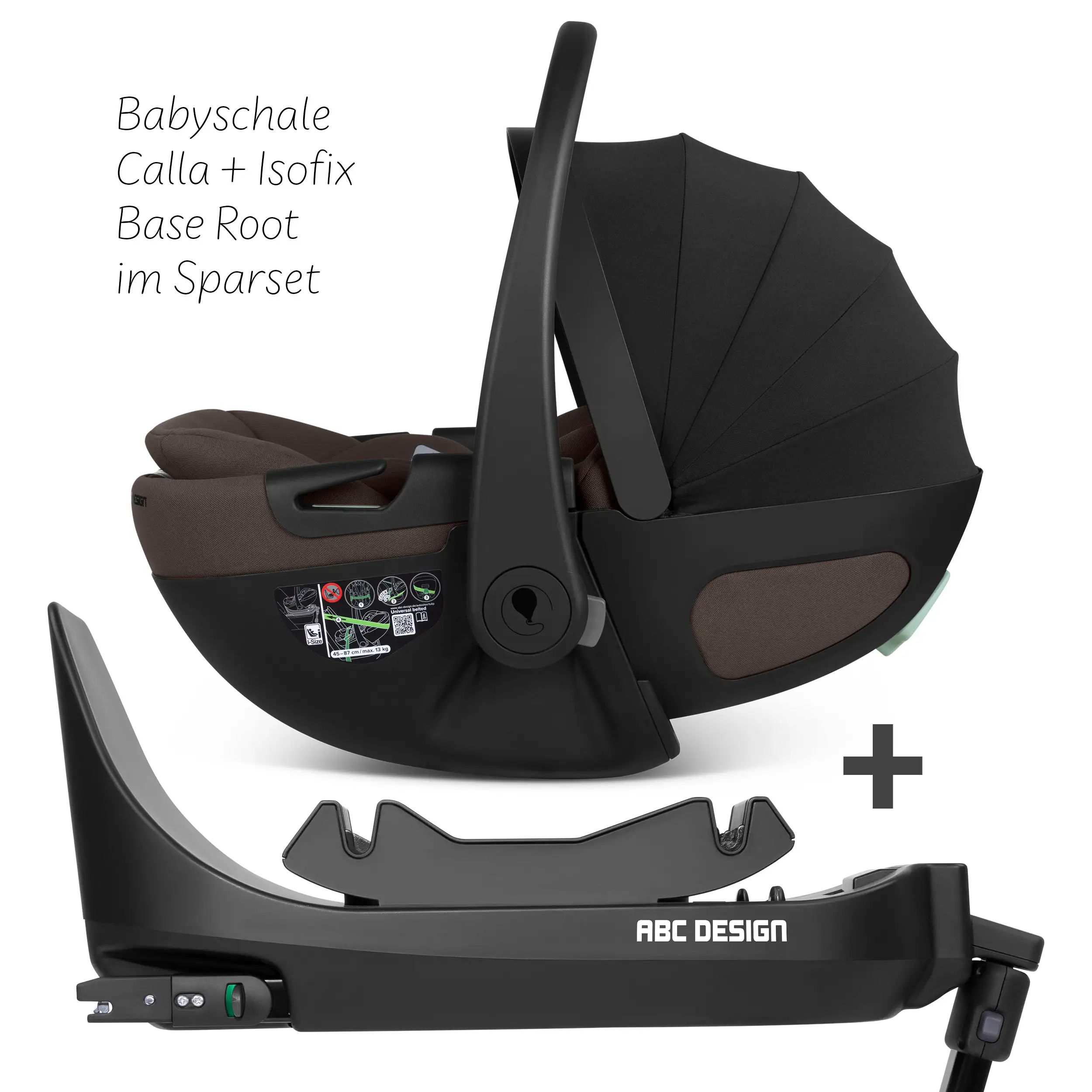 Babyschale mit Liegefunktion Calla i-Size inkl. drehbarer Isofix Base Root- Espresso
