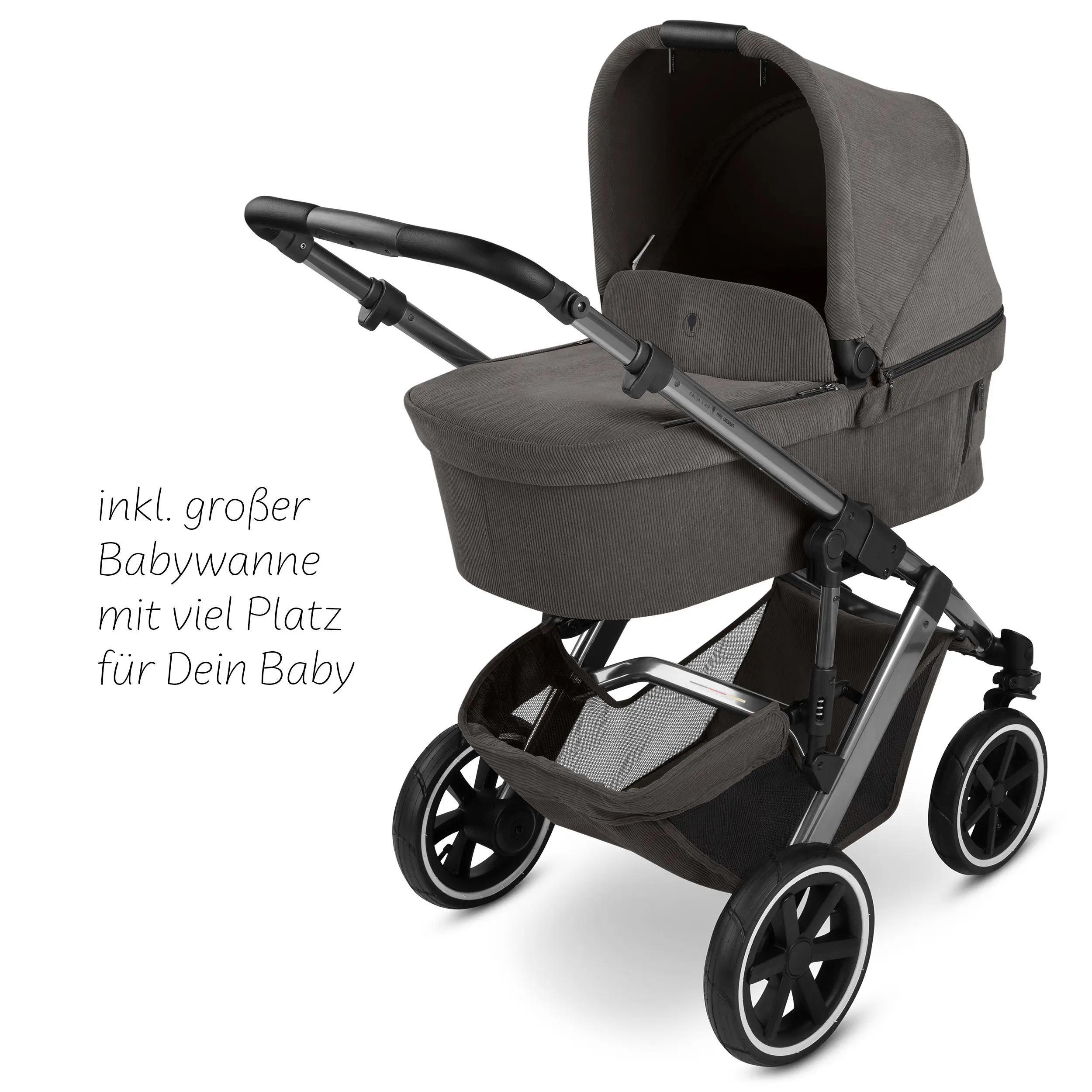 Kombi-Kinderwagen Salsa 5 Air inkl. Wickeltasche, Sonnenschirm, Regenschutz, Becherhalter - Almond
